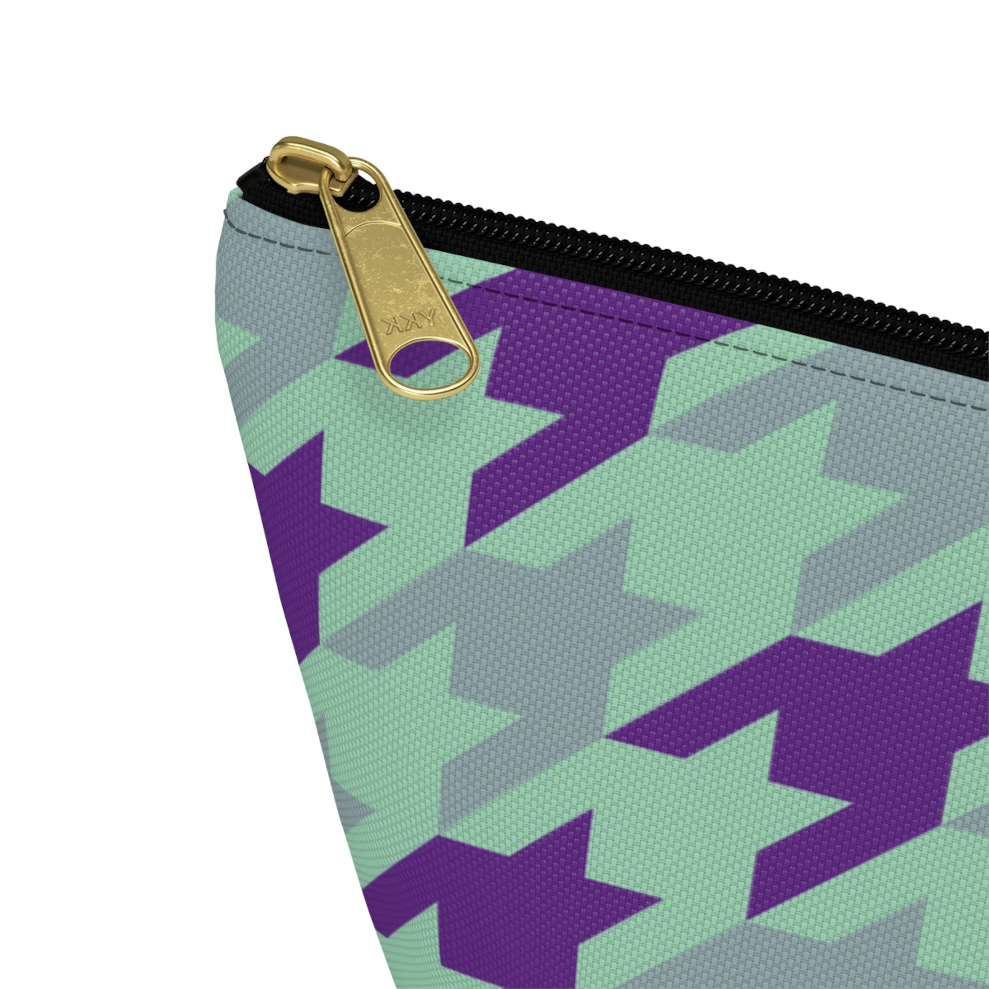 Purple & Mint Accessory Pouch with T-bottom - BowsAndArtsDesigns