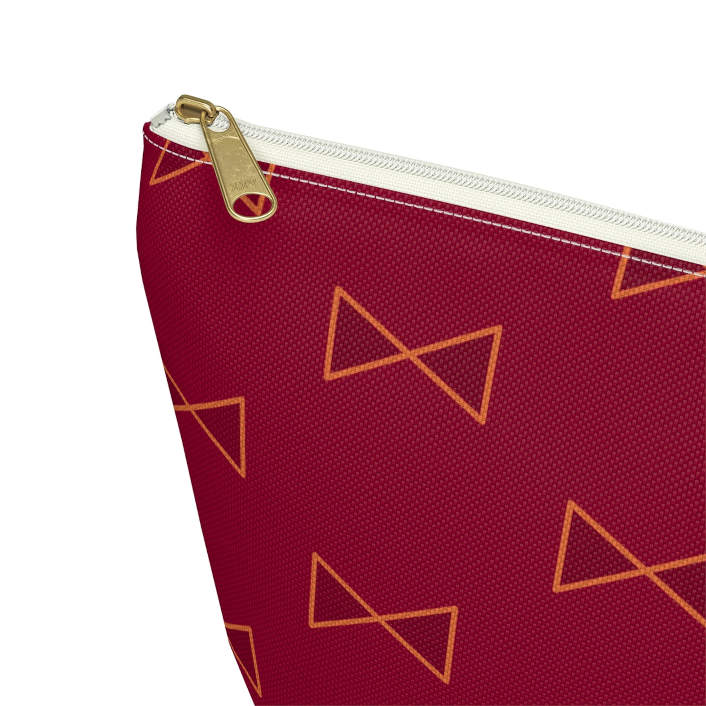 Maroon & Tangerine Bows Accessory Pouch with T-bottom - BowsAndArtsDesigns