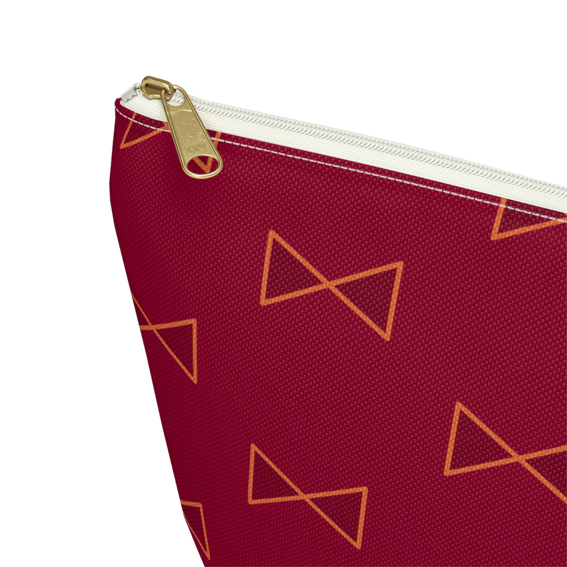Maroon & Tangerine Bows Accessory Pouch with T-bottom - BowsAndArtsDesigns