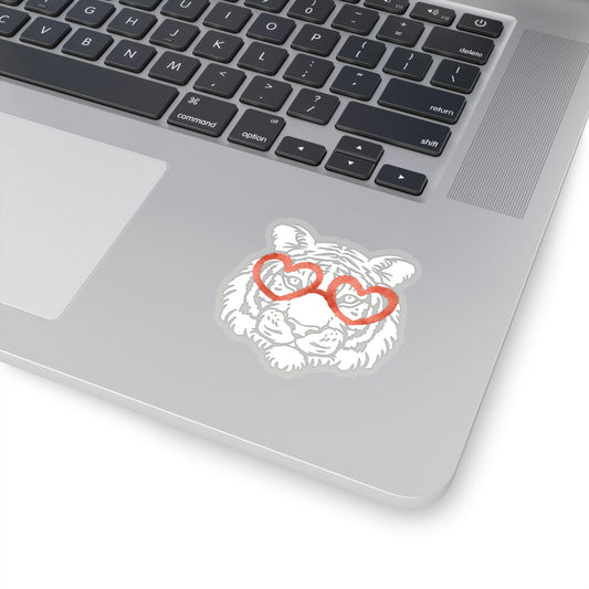 Tiger Heart Glasses Vinyl Kiss-Cut Sticker - BowsAndArtsDesigns