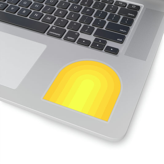 Yellow & Gold Bright Rainbow Vinyl Kiss-Cut Sticker - BowsAndArtsDesigns