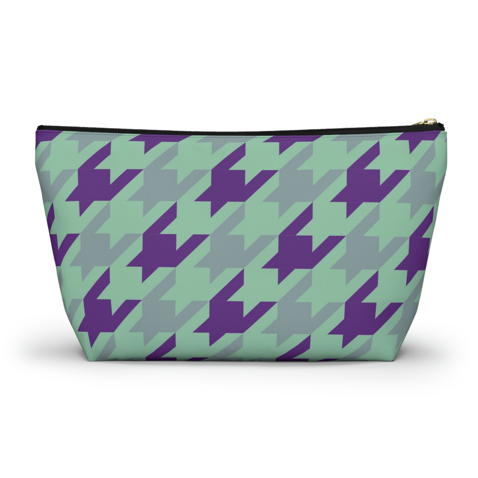 Purple & Mint Accessory Pouch with T-bottom - BowsAndArtsDesigns