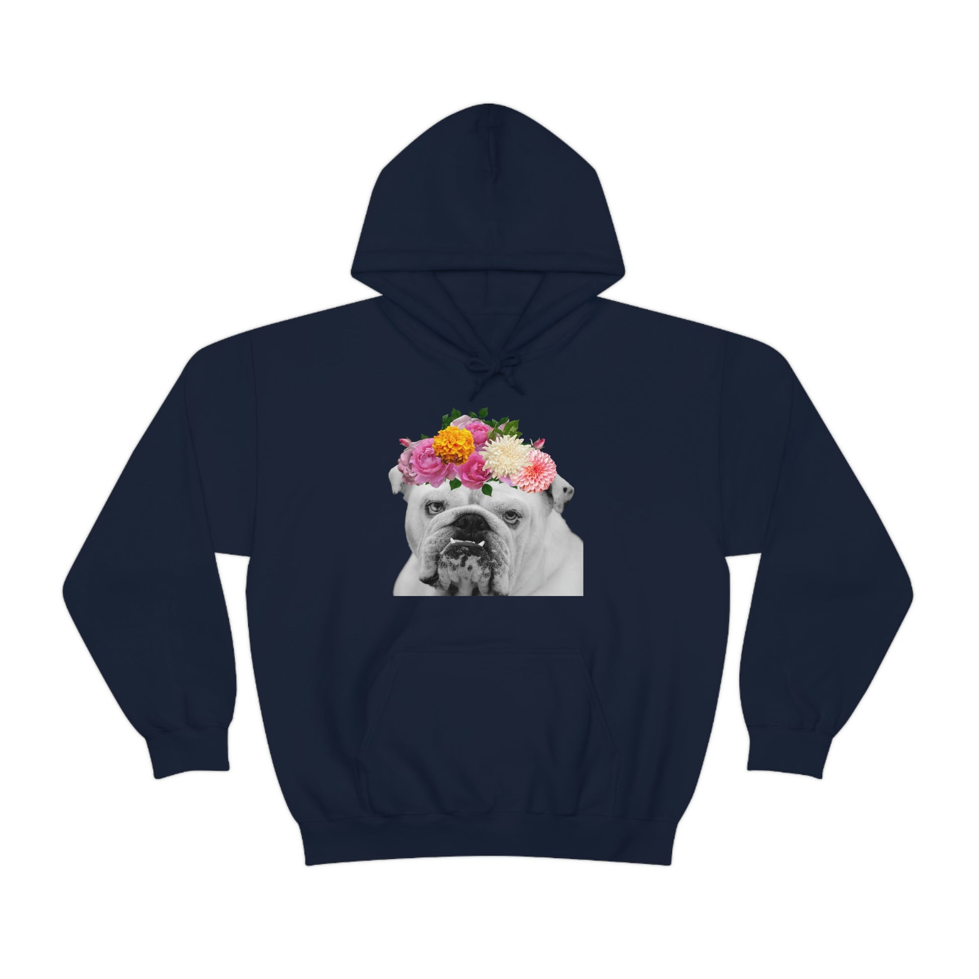 Very Pretty Bulldog Flower Crown Hoodie | Multiple Colors - BowsAndArtsDesigns