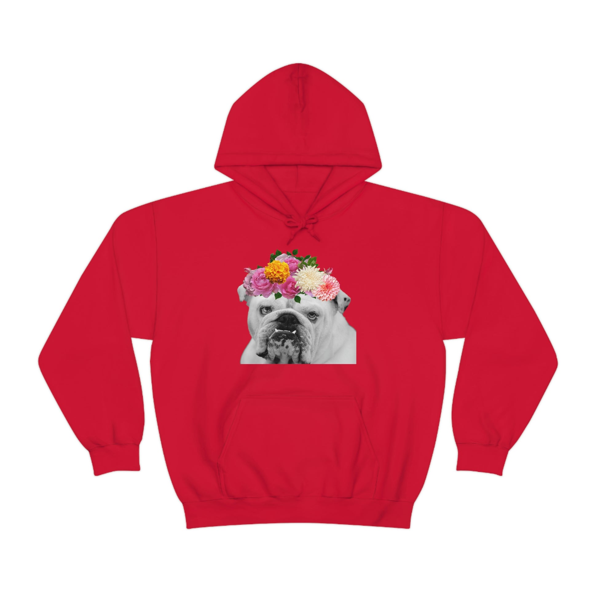 Very Pretty Bulldog Flower Crown Hoodie | Multiple Colors - BowsAndArtsDesigns