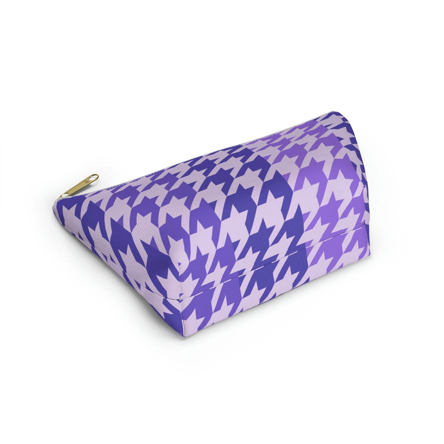 Purple Houndstooth Accessory Pouch with T-bottom - BowsAndArtsDesigns