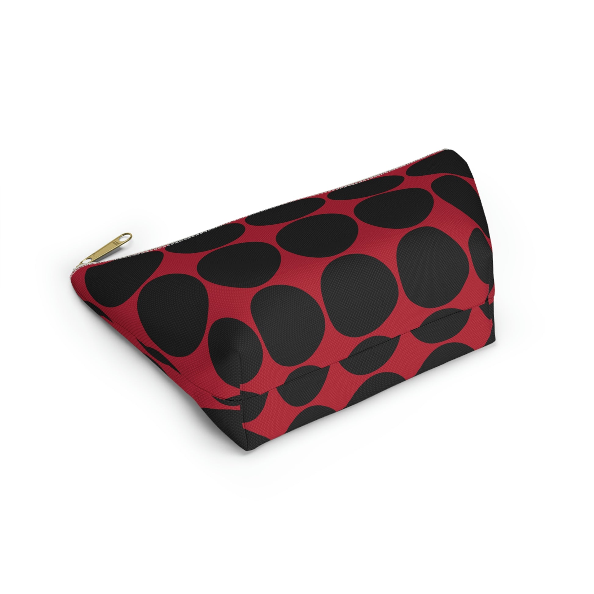 Red & Black Circle Accessory Pouch with T-bottom - BowsAndArtsDesigns