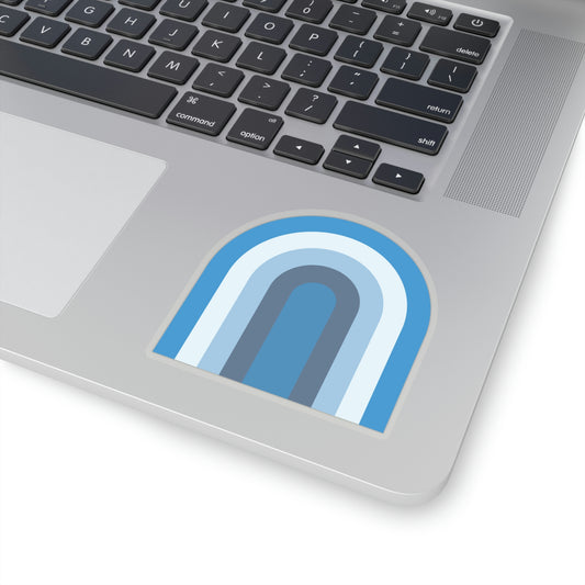 Light Blue Rainbow Vinyl Kiss-Cut Sticker - BowsAndArtsDesigns