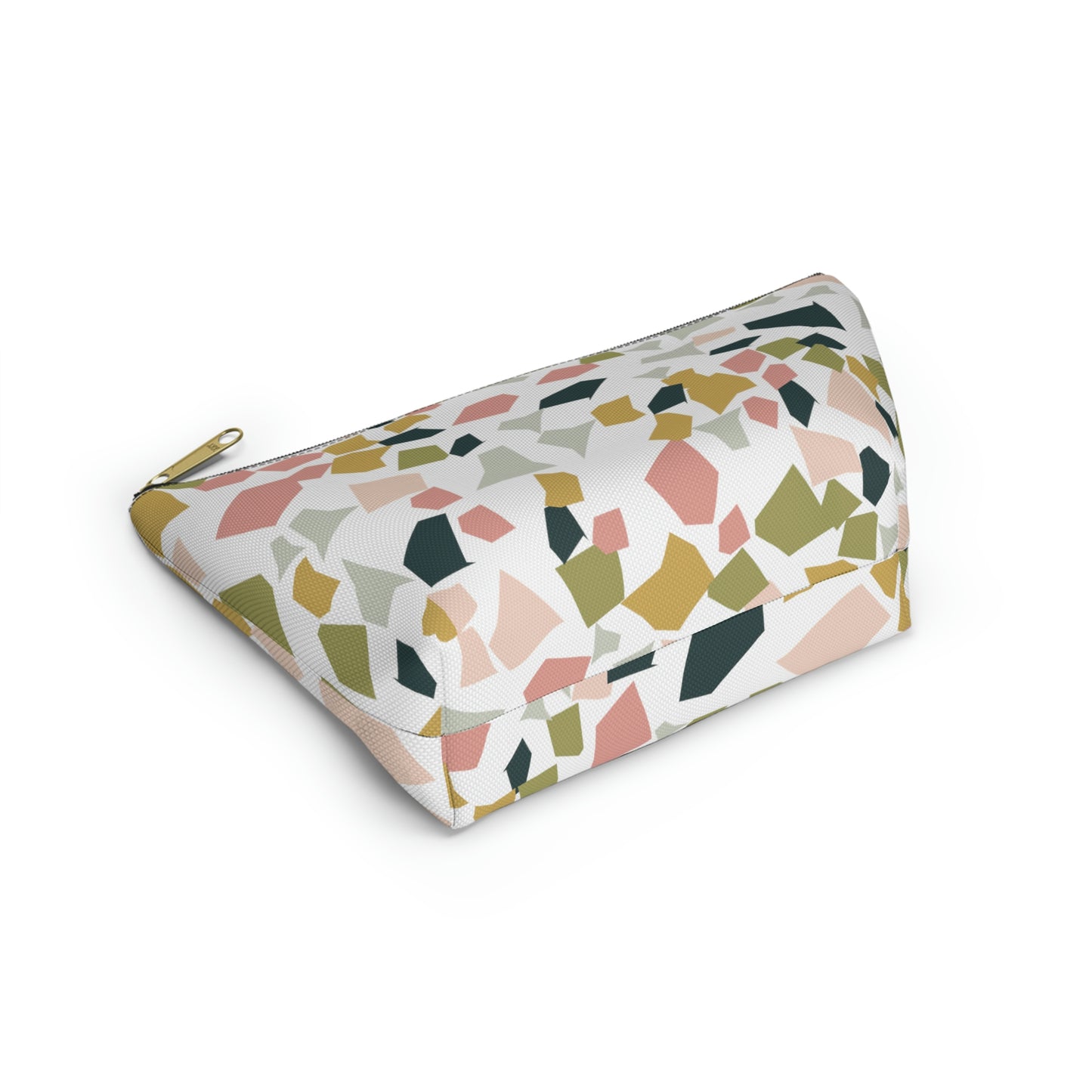 Pink & Green Terrazzo Accessory Pouch with T-bottom