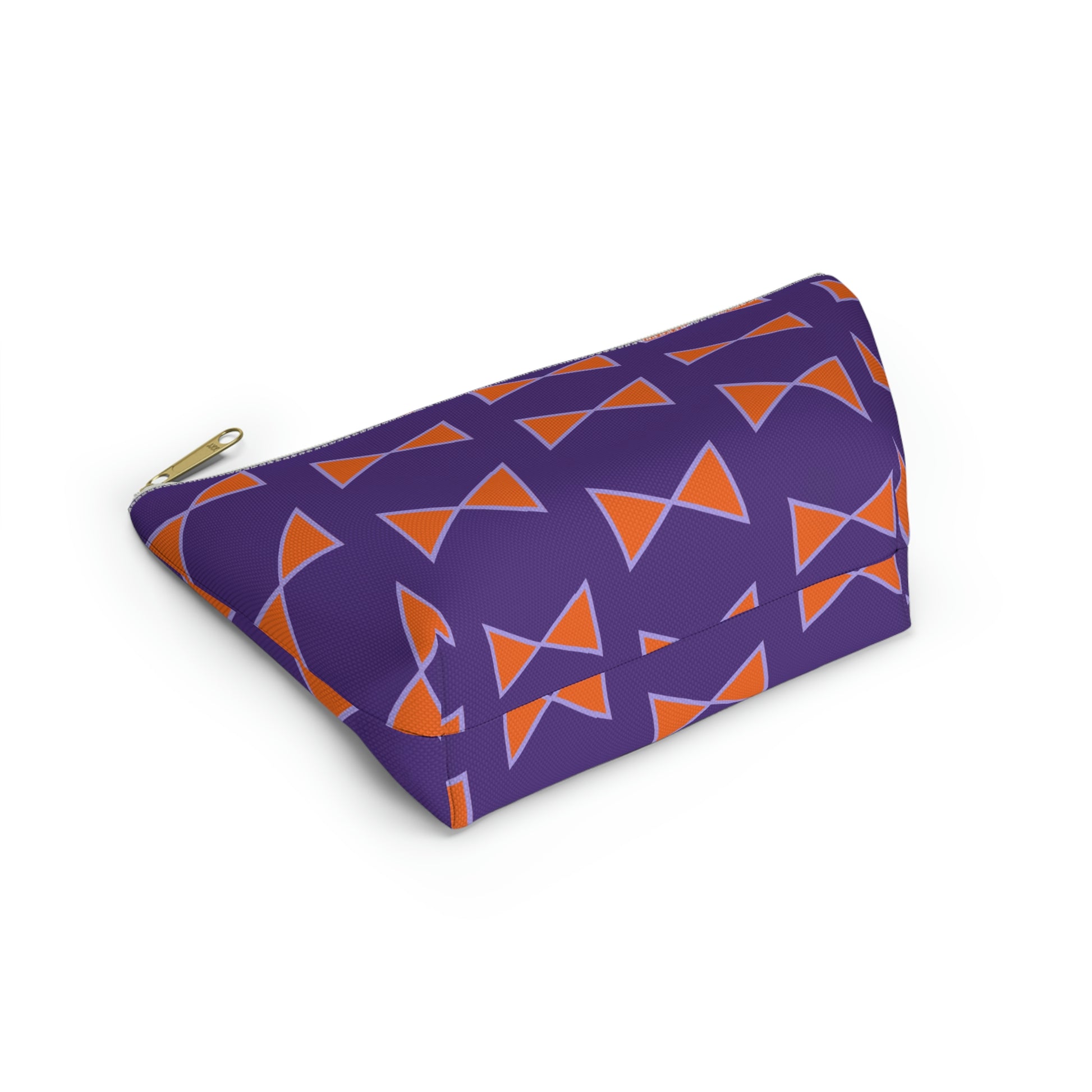 Purple & Orange Bows Pouch with T-bottom - BowsAndArtsDesigns