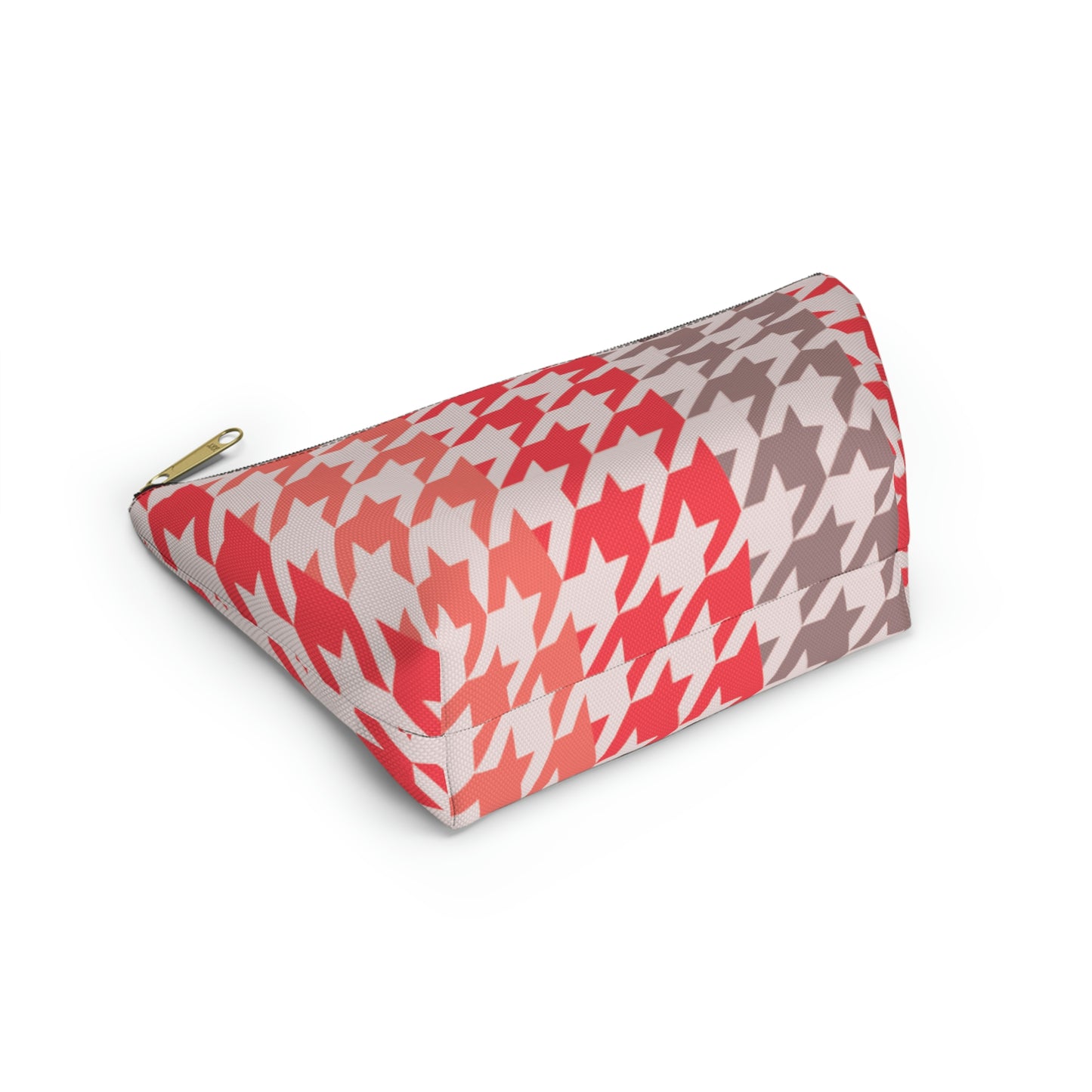 Coral & Gray Accessory Pouch with T-bottom - BowsAndArtsDesigns