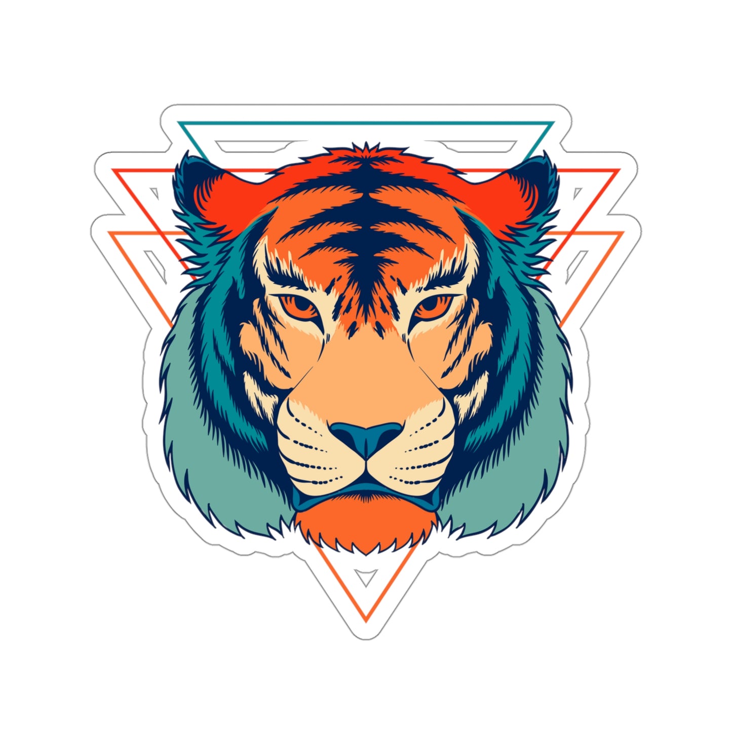 Turquoise Tiger Kiss-Cut Sticker - BowsAndArtsDesigns
