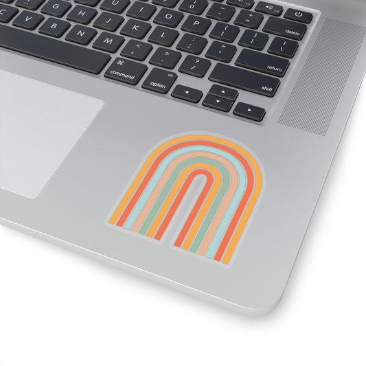 Retro Rainbow Kiss-Cut Sticker - BowsAndArtsDesigns