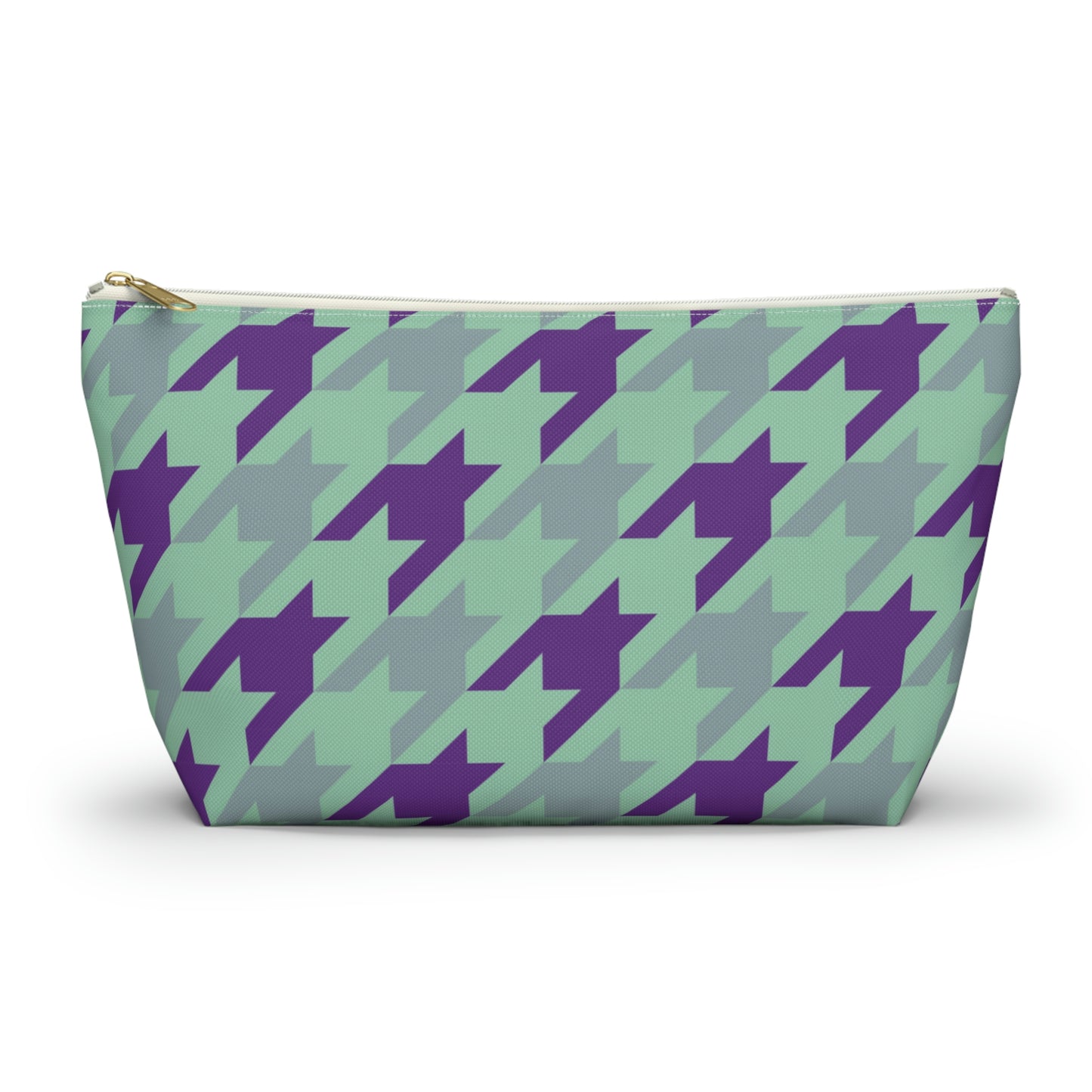 Purple & Mint Accessory Pouch with T-bottom - BowsAndArtsDesigns