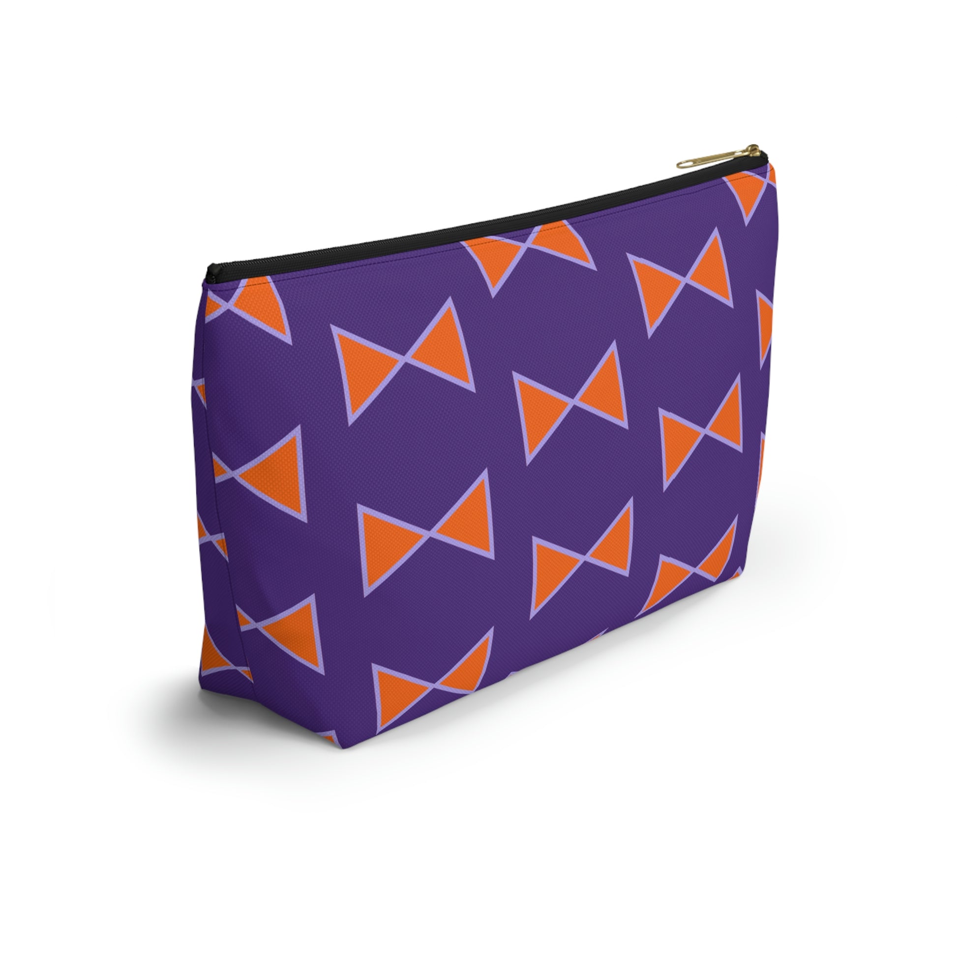 Purple & Orange Bows Pouch with T-bottom - BowsAndArtsDesigns