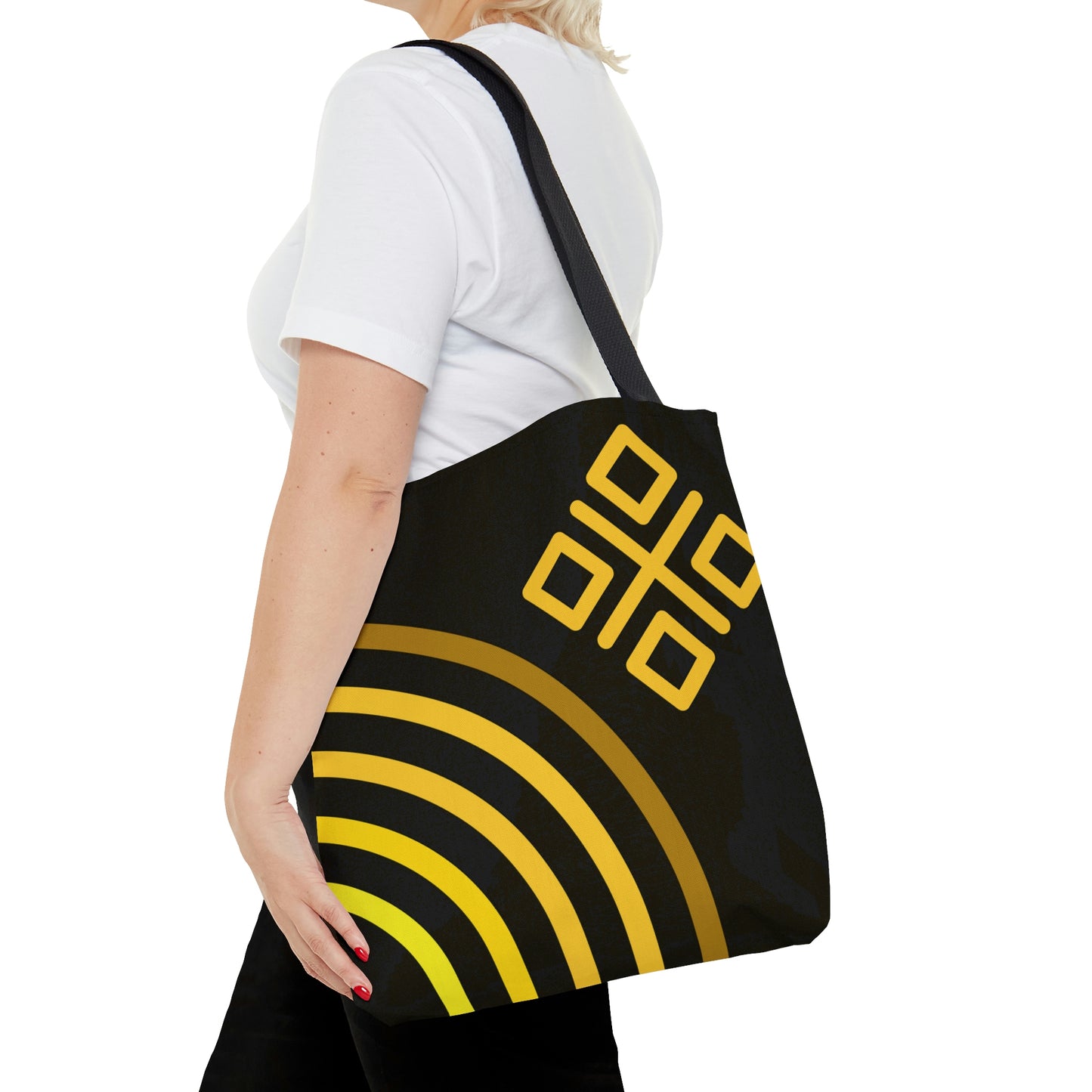 Yellow & Gold Mod Rainbow Canvas Tote Bag