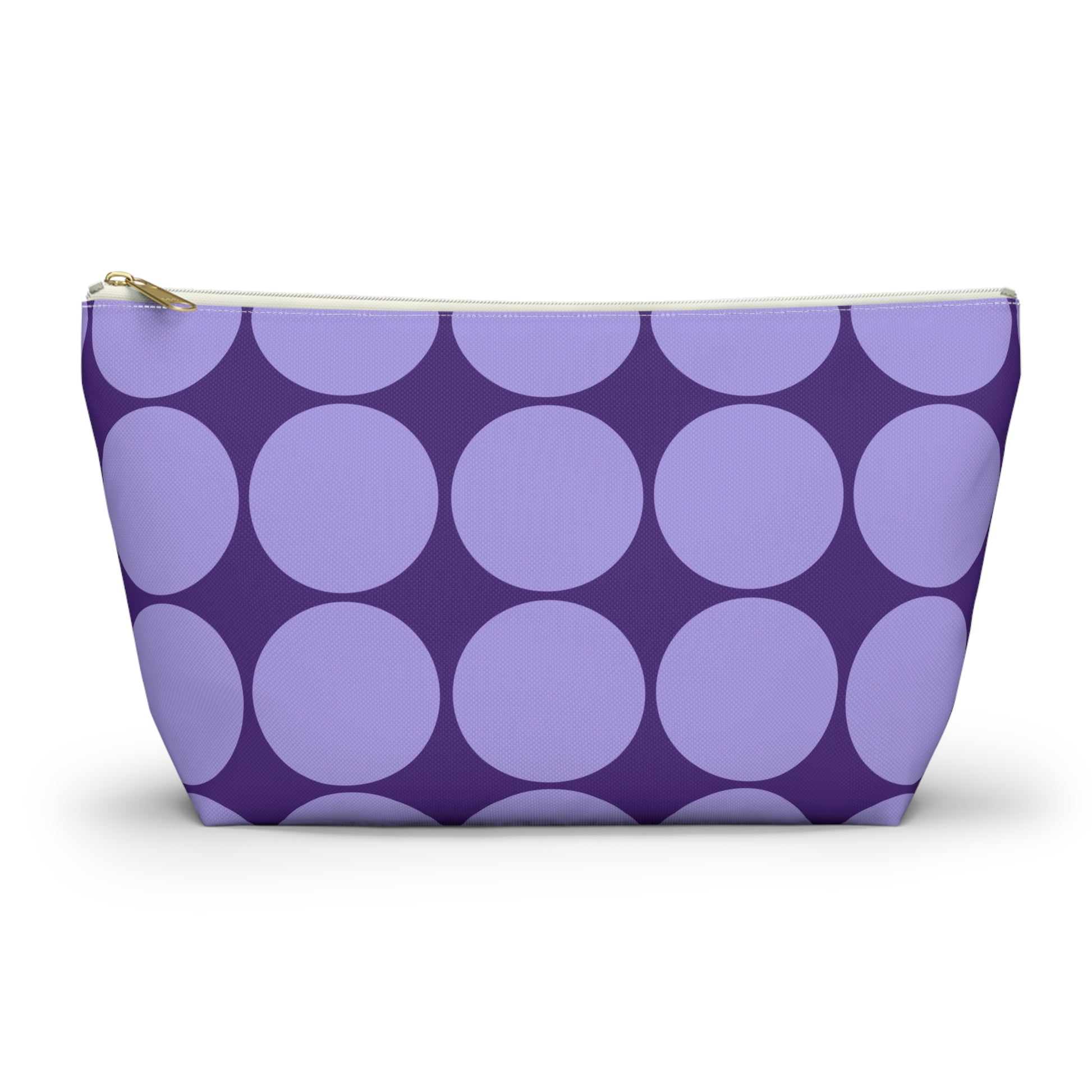 Purple Circle Print Pouch with T-bottom - BowsAndArtsDesigns