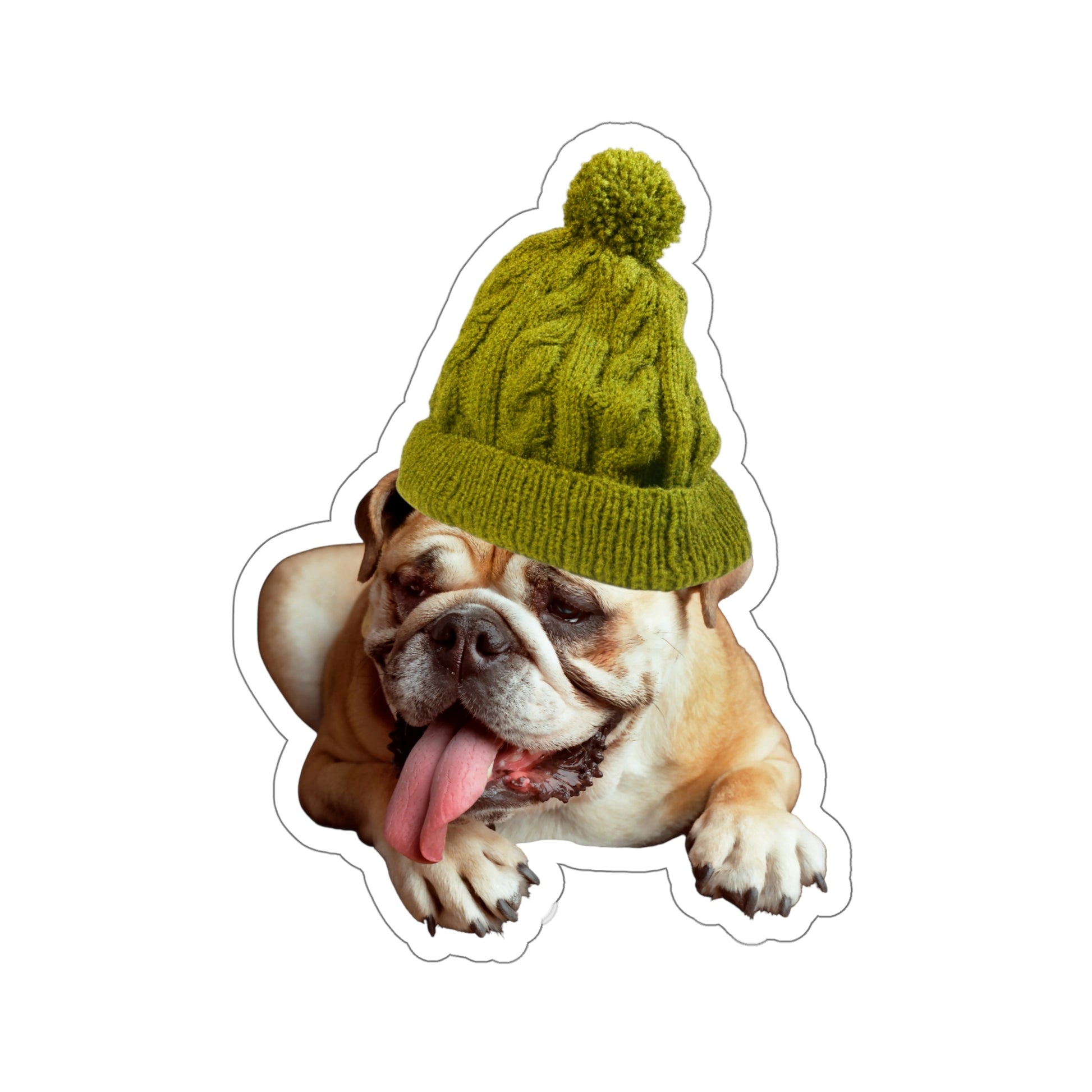 Beanie Bulldog Vinyl Kiss-Cut Sticker - BowsAndArtsDesigns