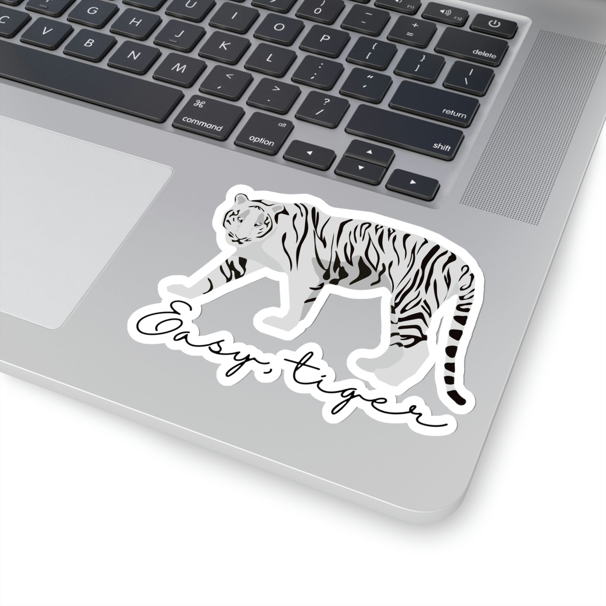 Easy, Tiger Vinyl Kiss-Cut Sticker - BowsAndArtsDesigns