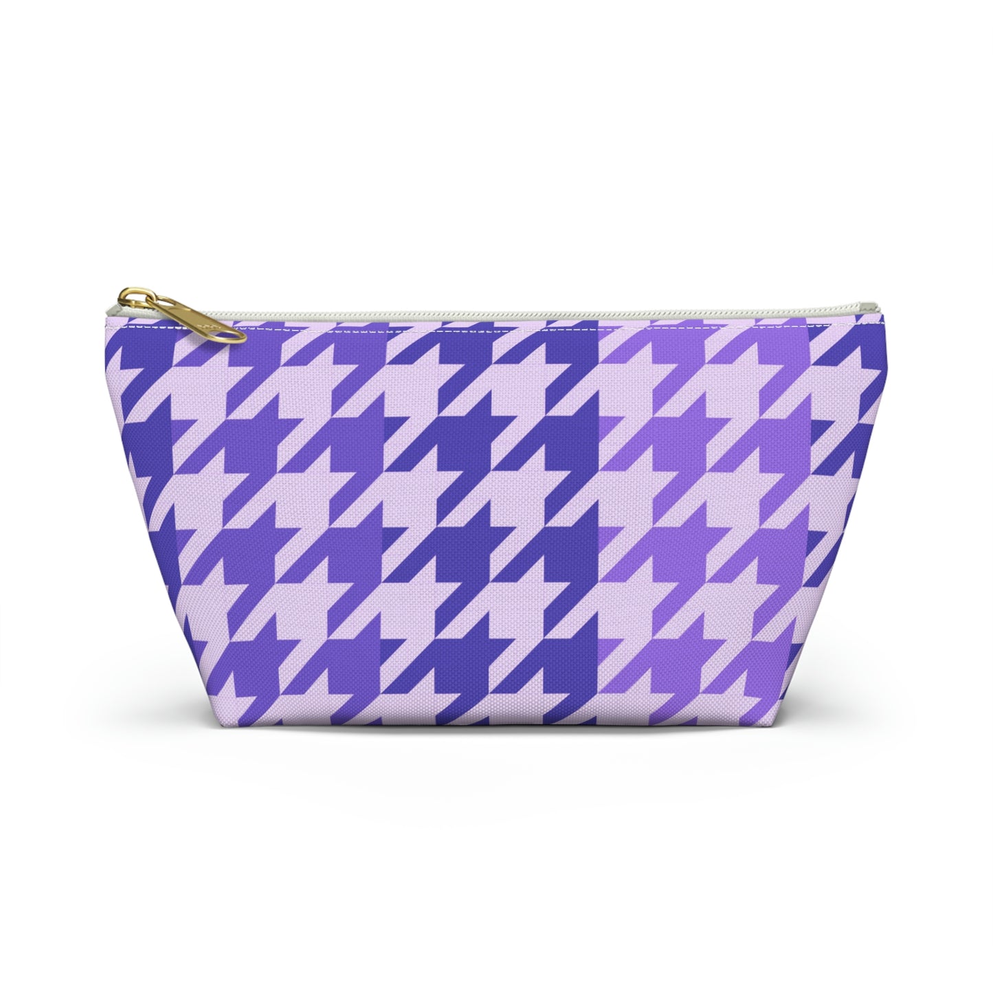 Purple Houndstooth Accessory Pouch with T-bottom - BowsAndArtsDesigns