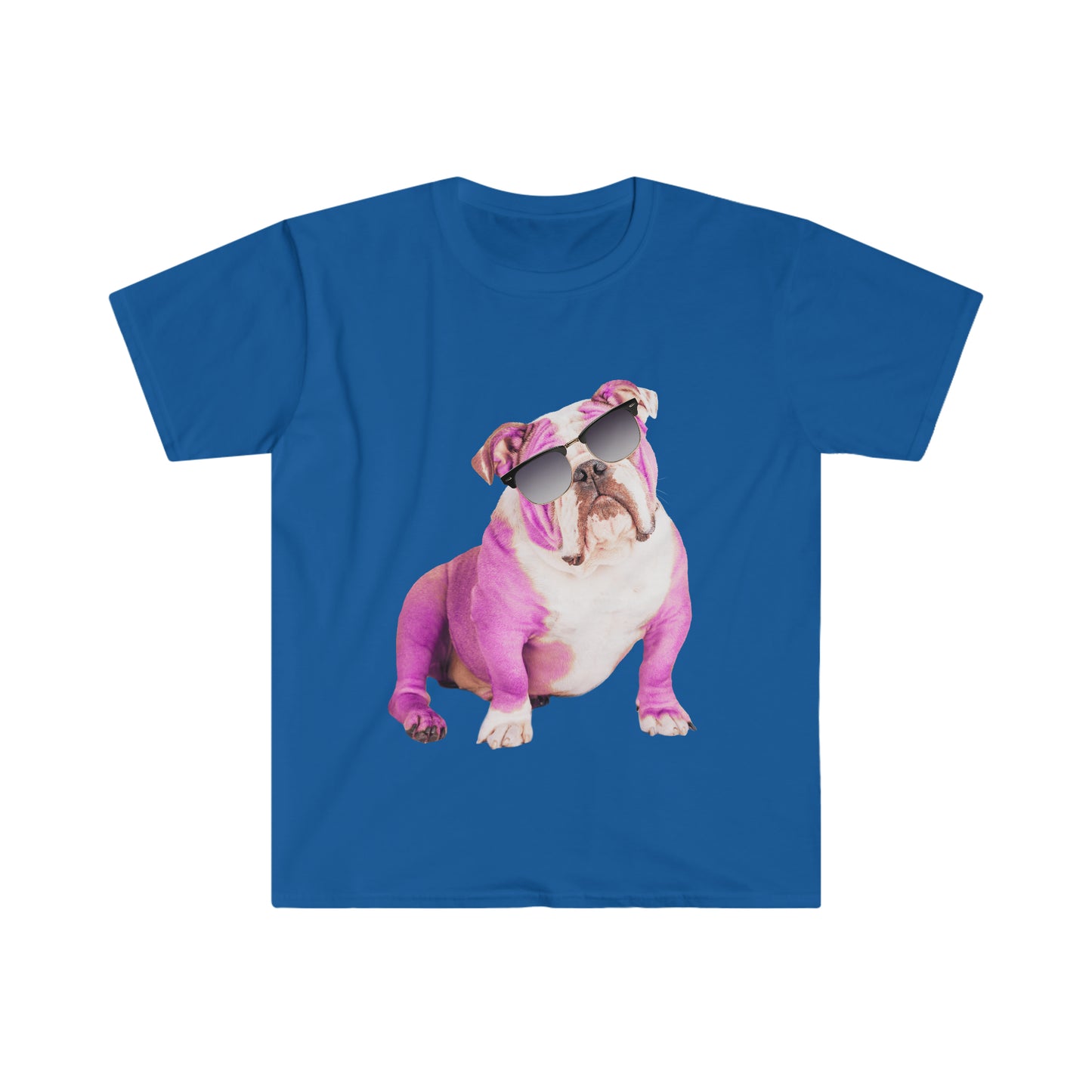 Pink Bulldog Sunnies Unisex Softstyle T-shirt