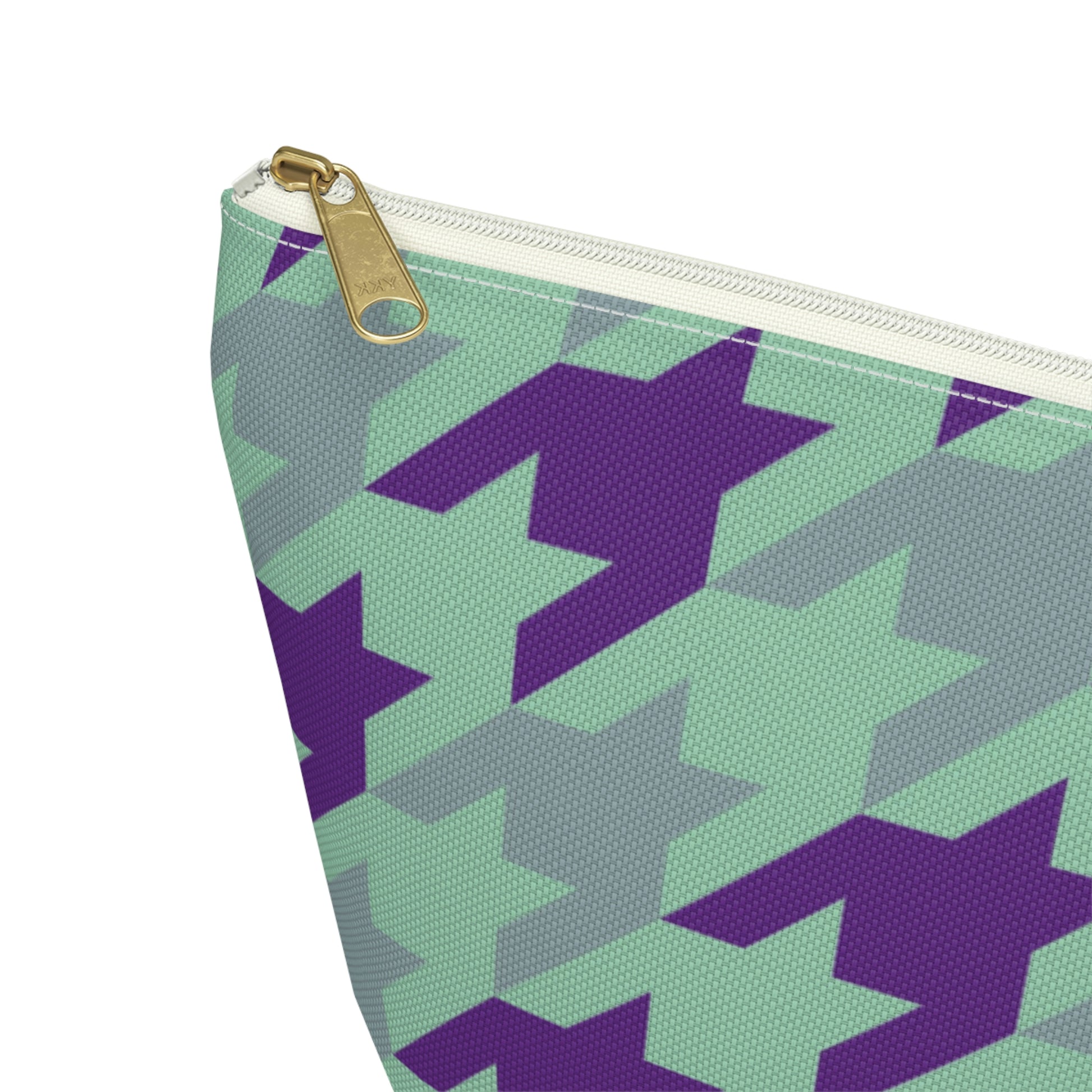 Purple & Mint Accessory Pouch with T-bottom - BowsAndArtsDesigns