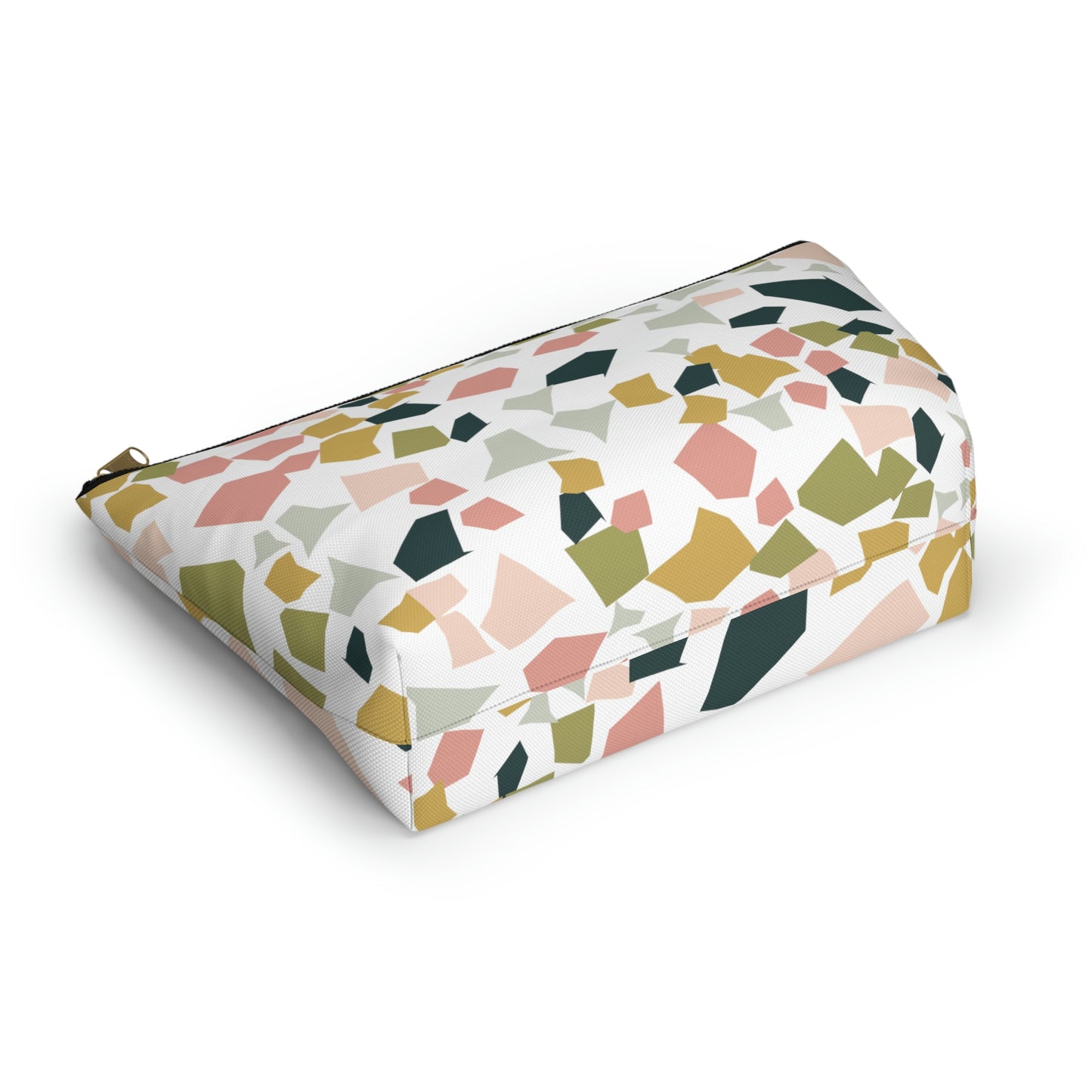 Pink & Green Terrazzo Accessory Pouch with T-bottom