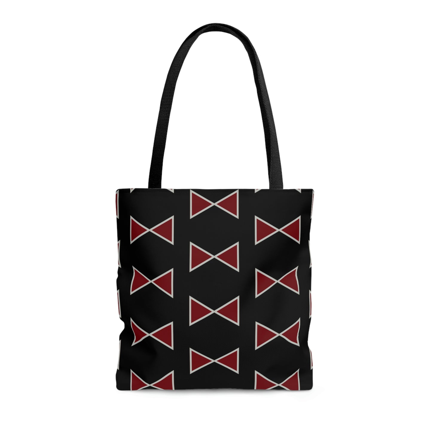 Black & Garnet Maroon Bows Canvas Tote Bag - BowsAndArtsDesigns