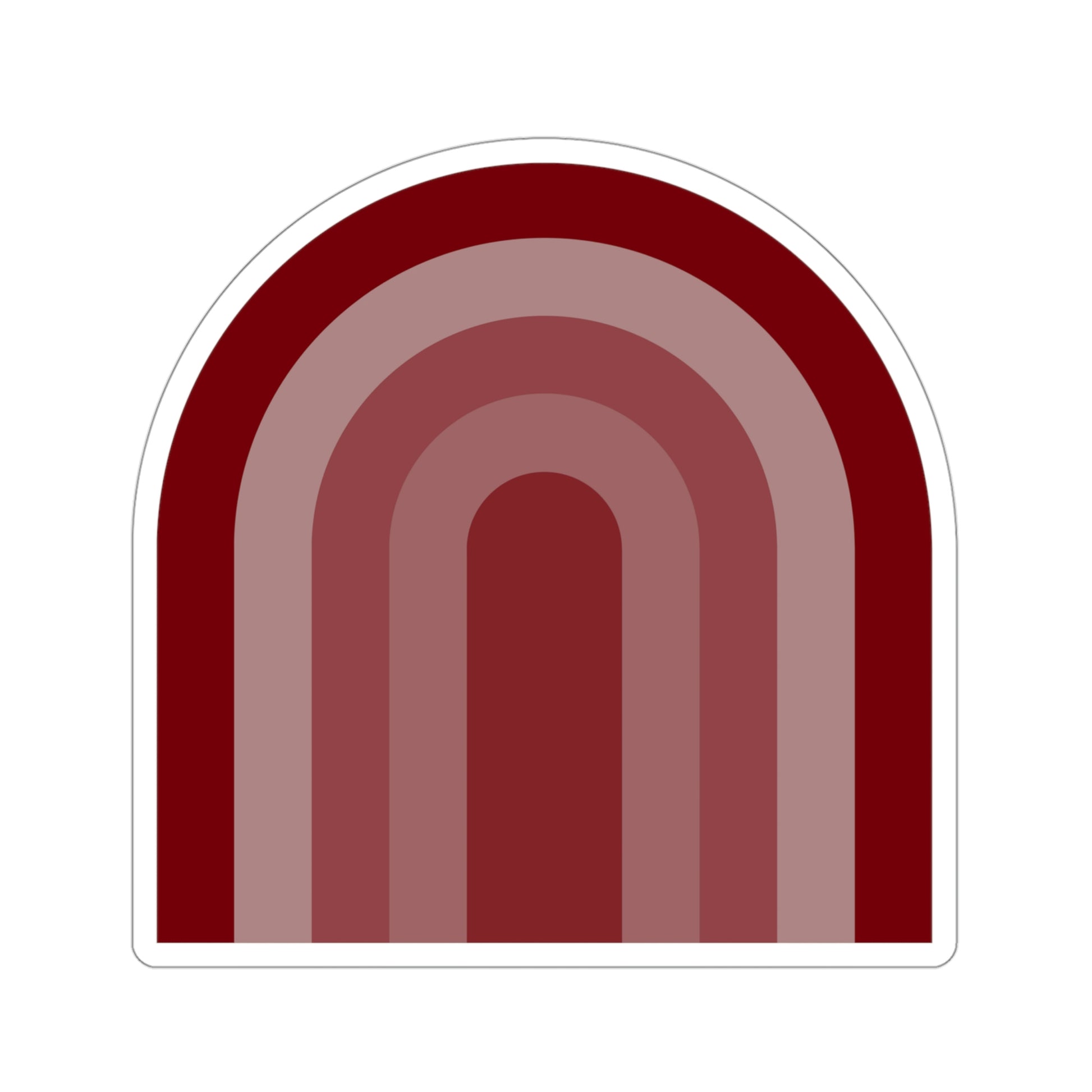 Garnet Maroon Rainbow Vinyl Kiss-Cut Sticker - BowsAndArtsDesigns