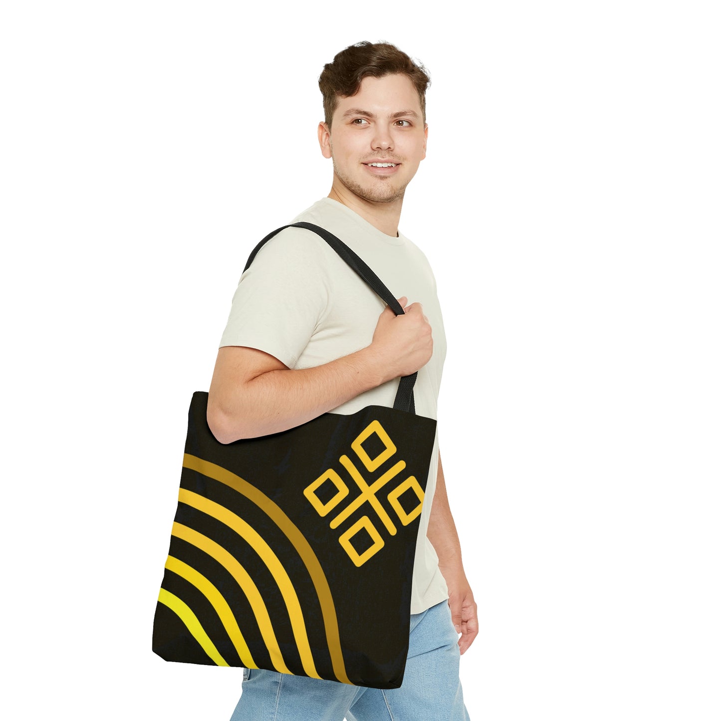 Yellow & Gold Mod Rainbow Canvas Tote Bag
