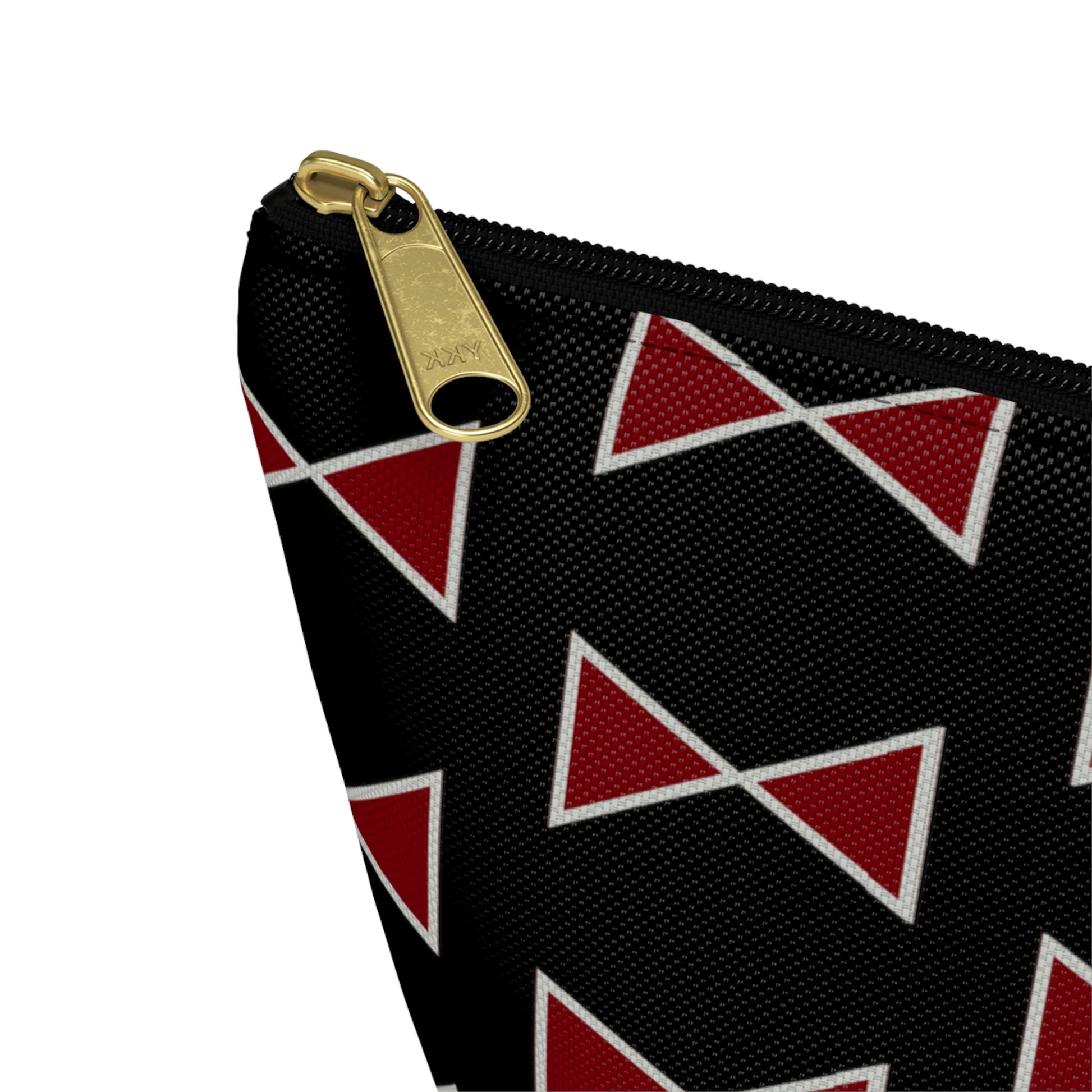 Black & Garnet Maroon Bows Accessory Pouch with T-bottom - BowsAndArtsDesigns
