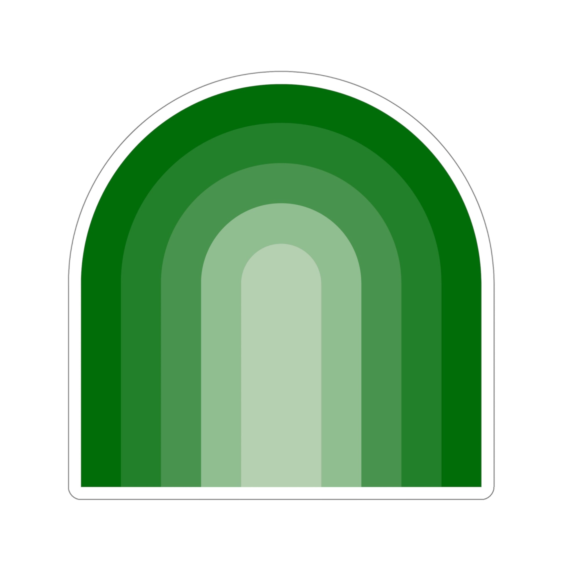 Green Gradient Rainbow Vinyl Kiss-Cut Sticker - BowsAndArtsDesigns