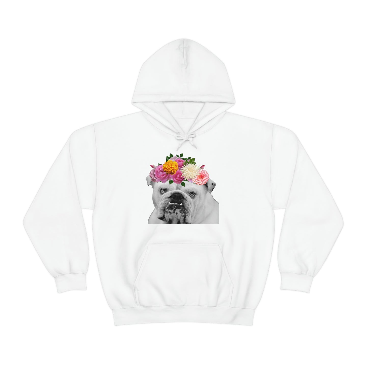 Very Pretty Bulldog Flower Crown Hoodie | Multiple Colors - BowsAndArtsDesigns