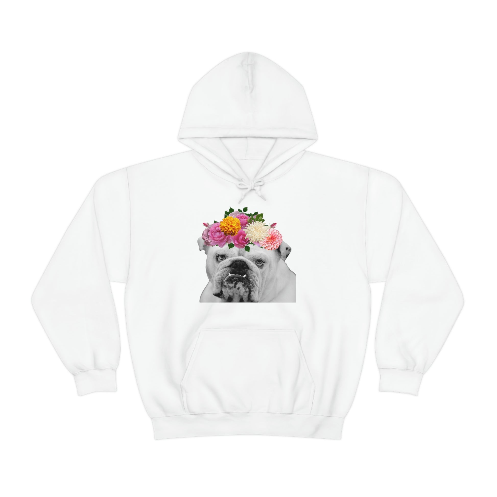 Very Pretty Bulldog Flower Crown Hoodie | Multiple Colors - BowsAndArtsDesigns