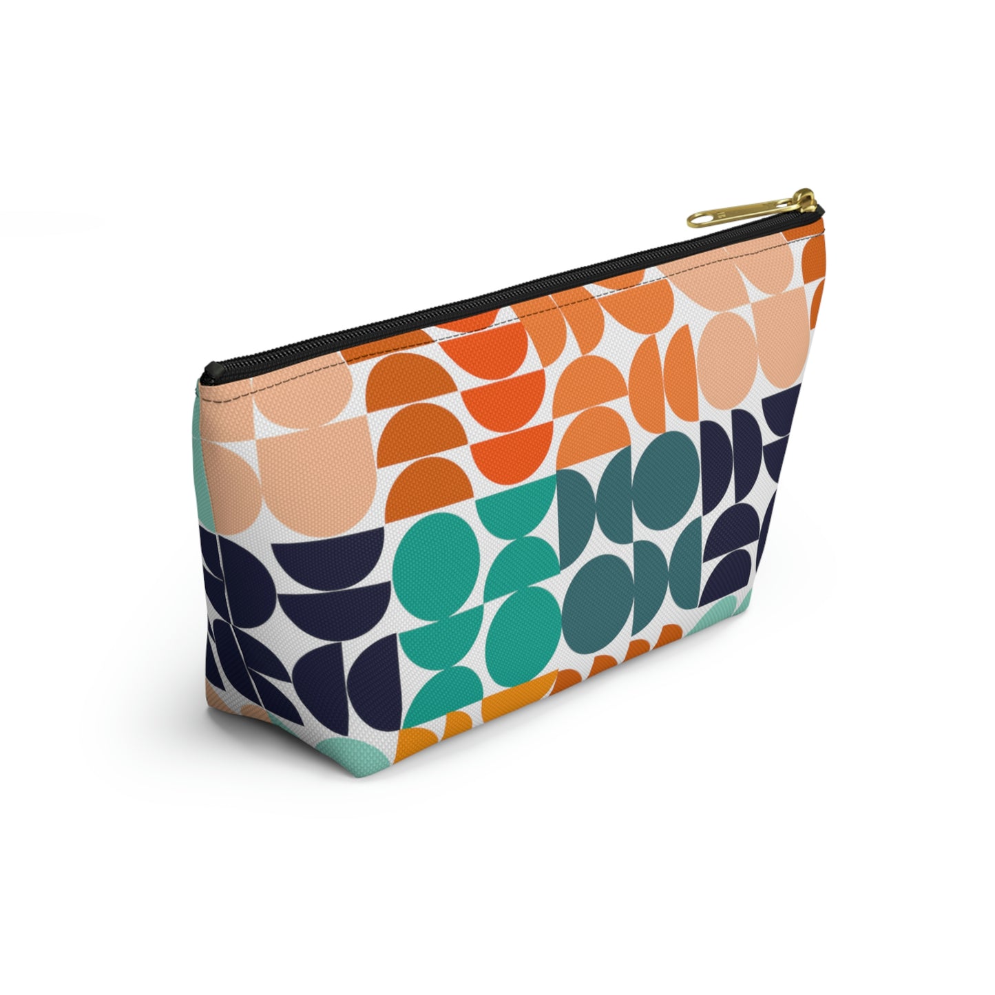 Multi-Color Mid Century Modern Accessory Pouch with T-bottom - BowsAndArtsDesigns