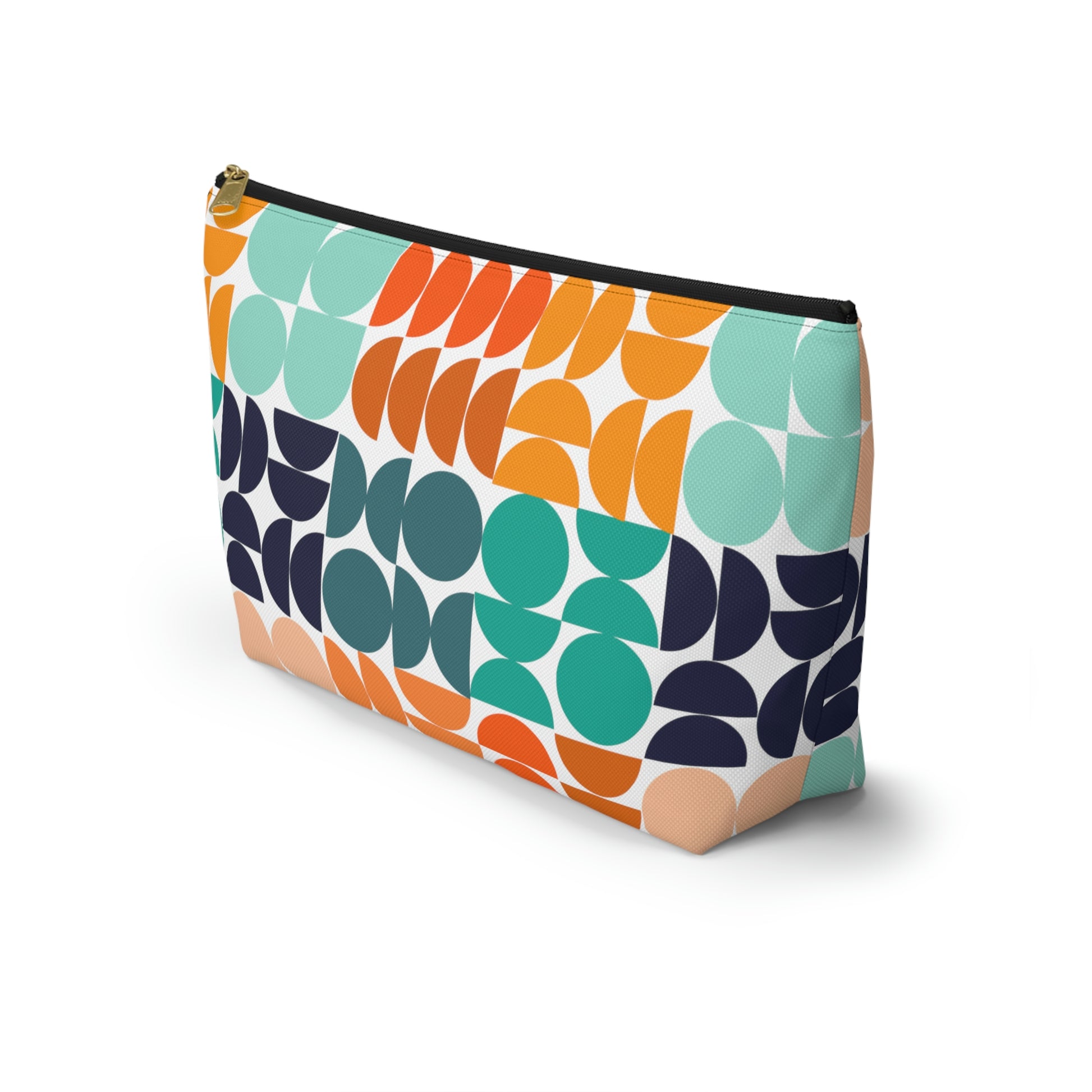 Multi-Color Mid Century Modern Accessory Pouch with T-bottom - BowsAndArtsDesigns