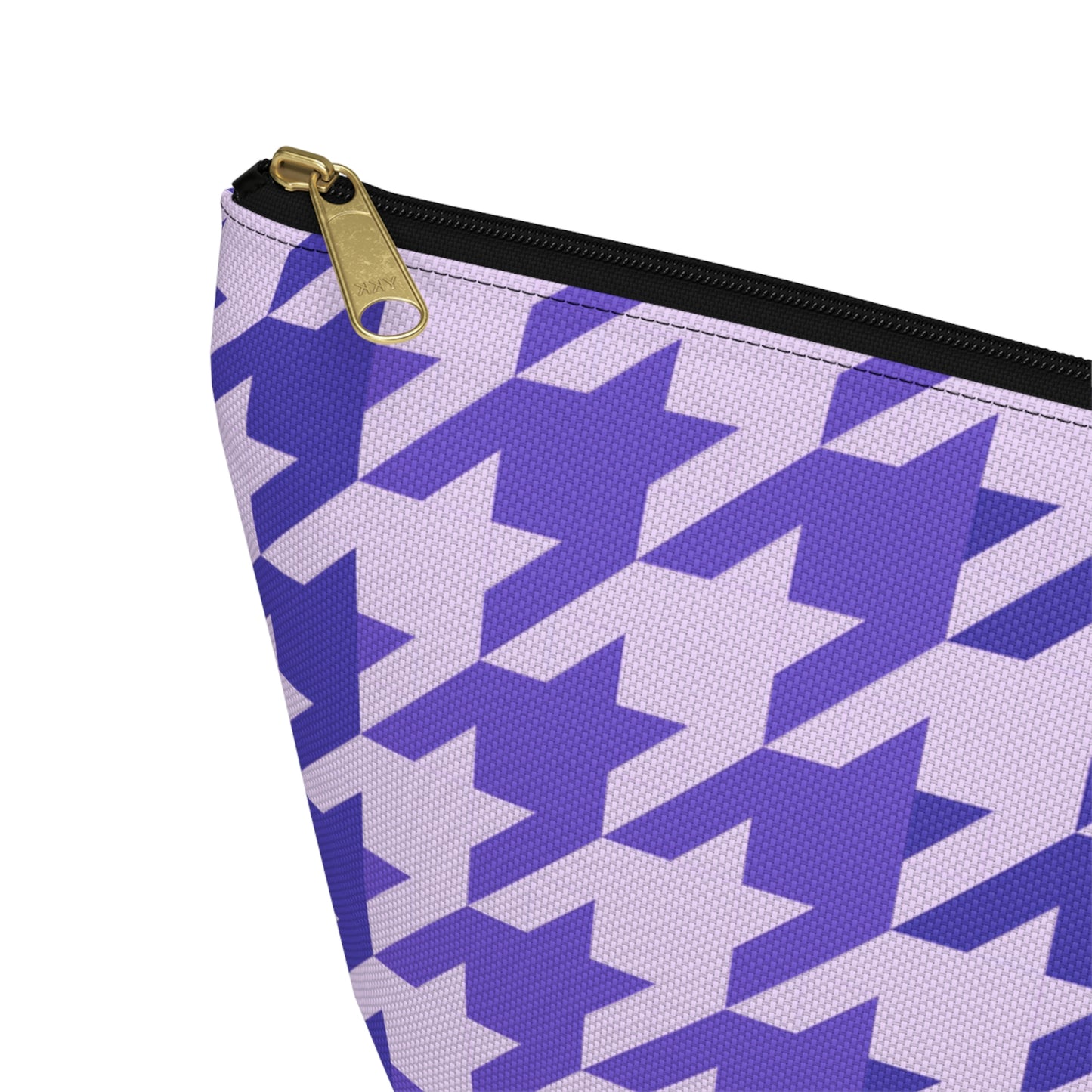 Purple Houndstooth Accessory Pouch with T-bottom - BowsAndArtsDesigns