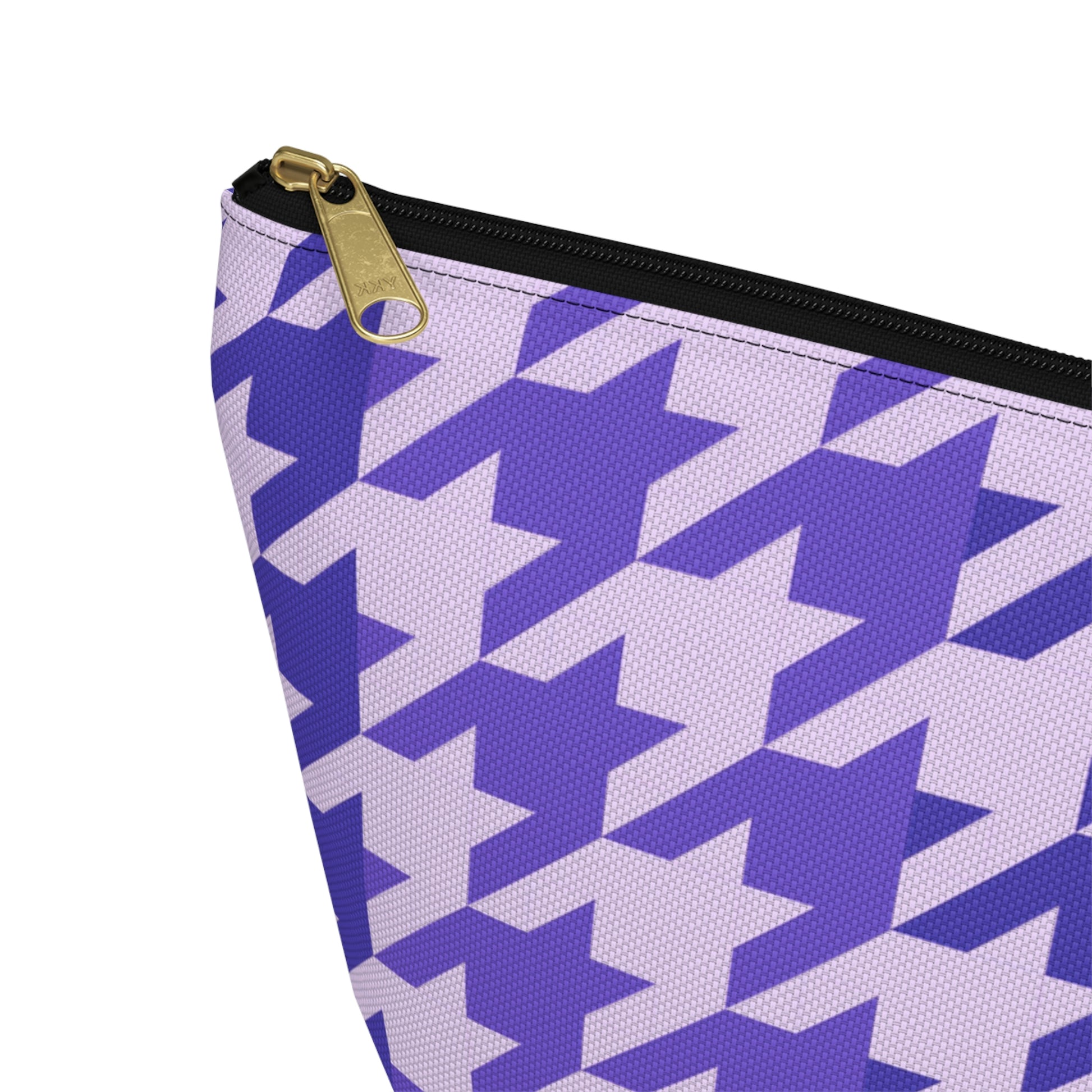 Purple Houndstooth Accessory Pouch with T-bottom - BowsAndArtsDesigns
