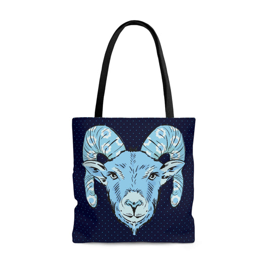 Blue Ram Canvas Tote Bag - BowsAndArtsDesigns