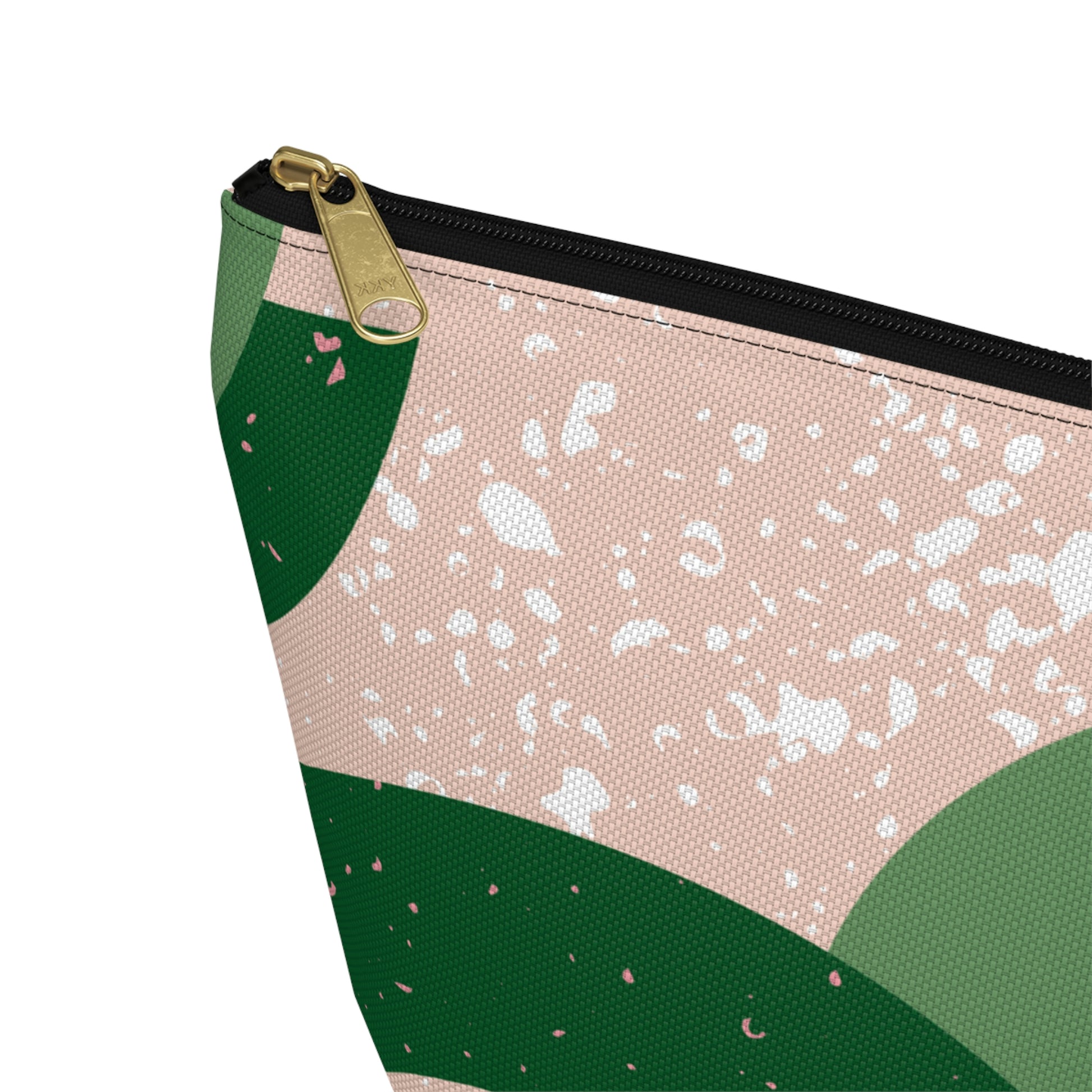 Green & Peach Mid Century Modern Accessory Pouch with T-bottom - BowsAndArtsDesigns