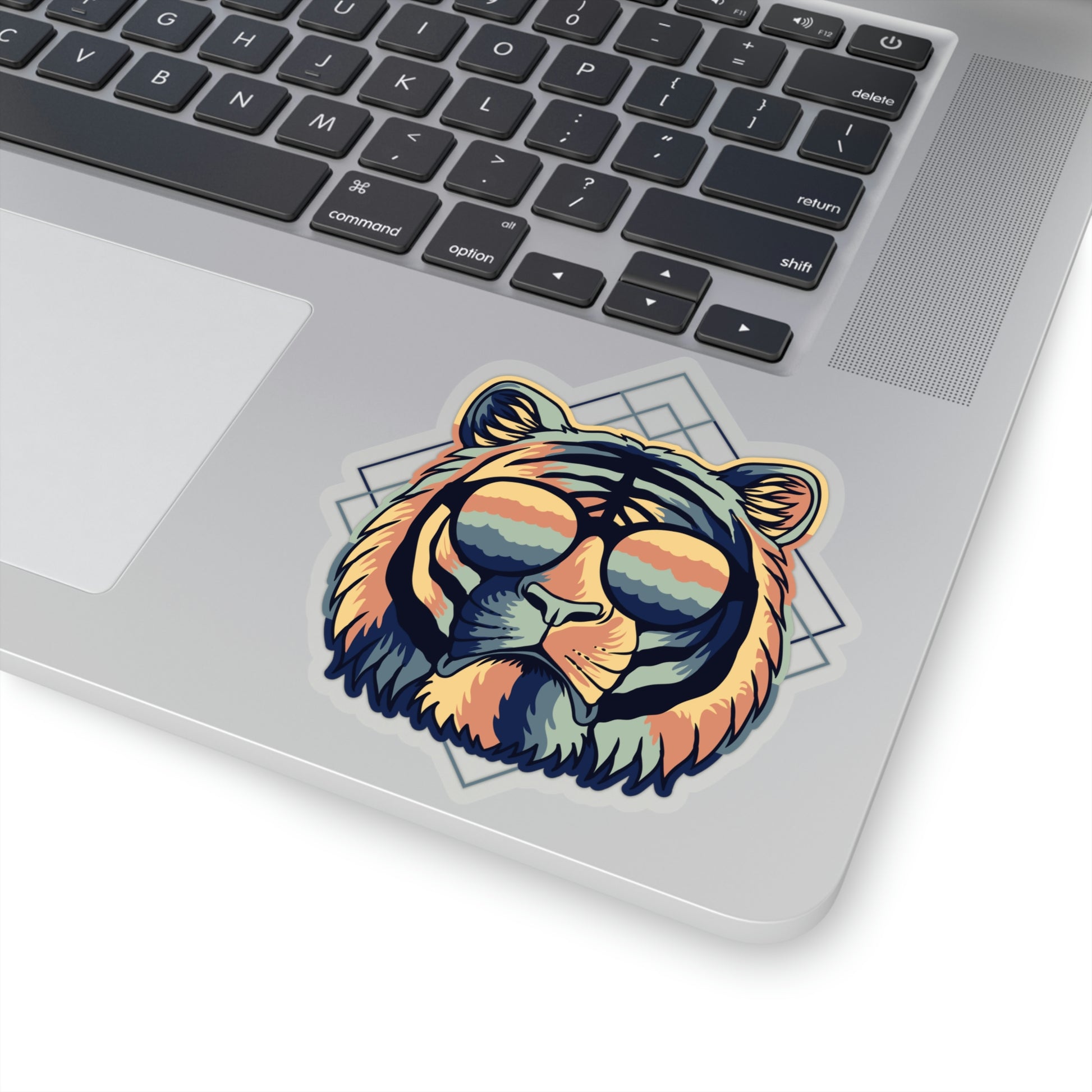 Earth Tone Tiger Sunnies Vinyl Kiss-Cut Sticker - BowsAndArtsDesigns