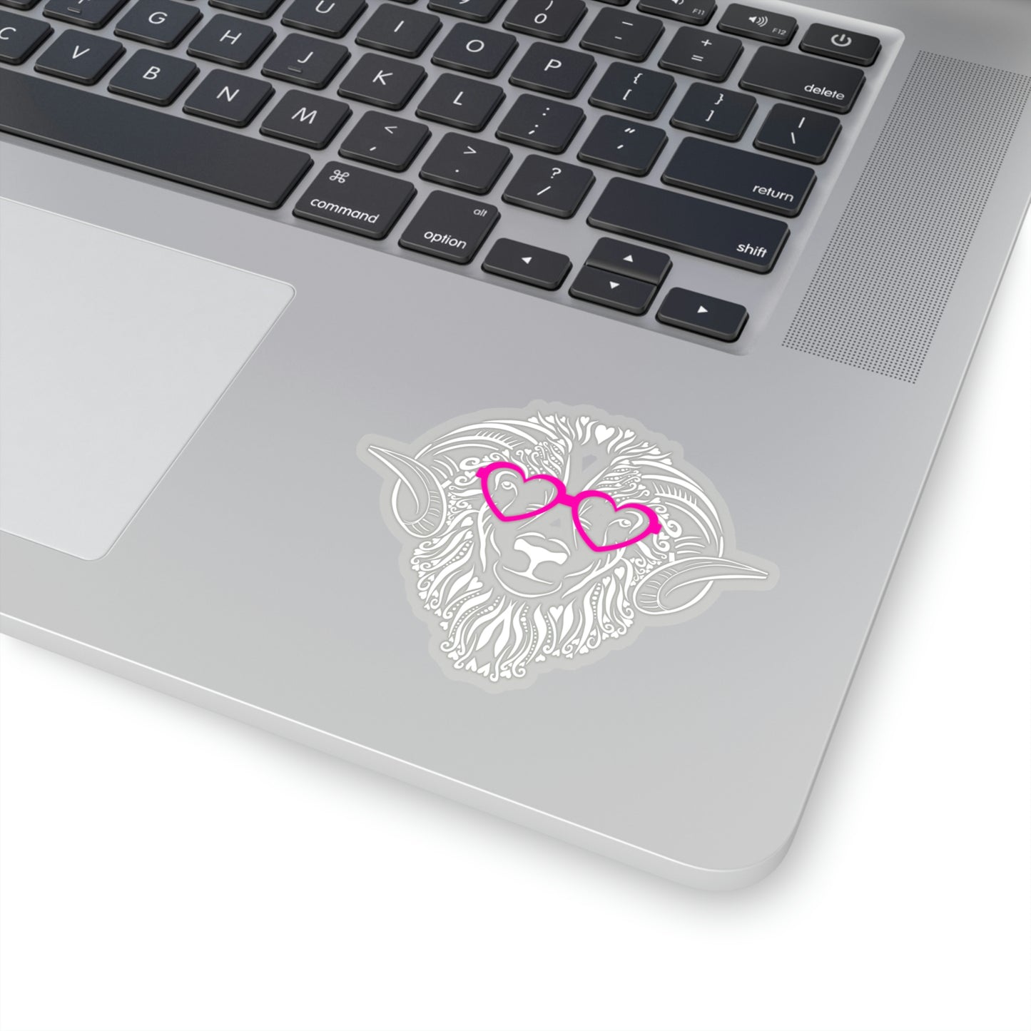 Ram Heart Glasses White Outline Vinyl Kiss-Cut Sticker - BowsAndArtsDesigns