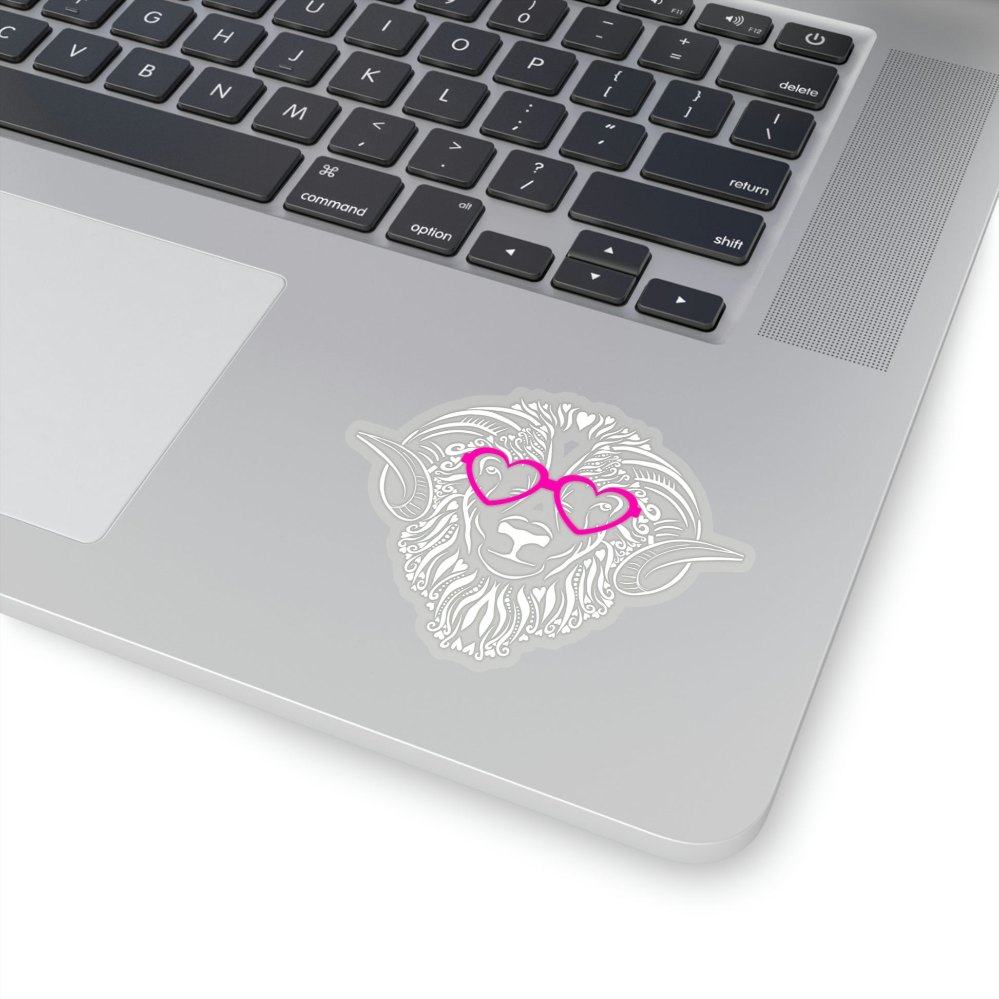Ram Heart Glasses White Outline Vinyl Kiss-Cut Sticker - BowsAndArtsDesigns