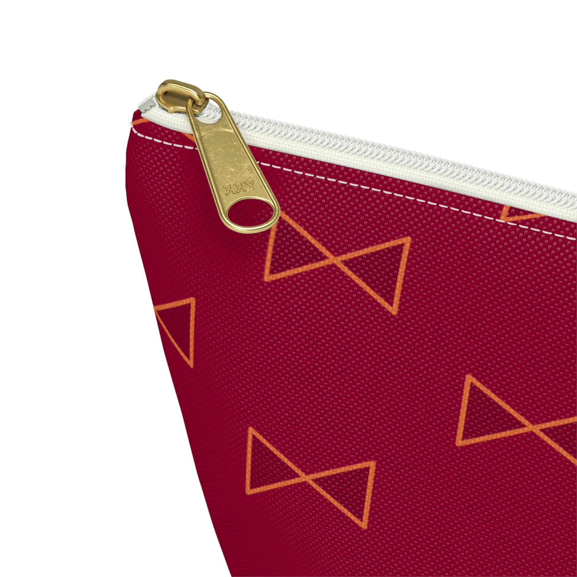 Maroon & Tangerine Bows Accessory Pouch with T-bottom - BowsAndArtsDesigns
