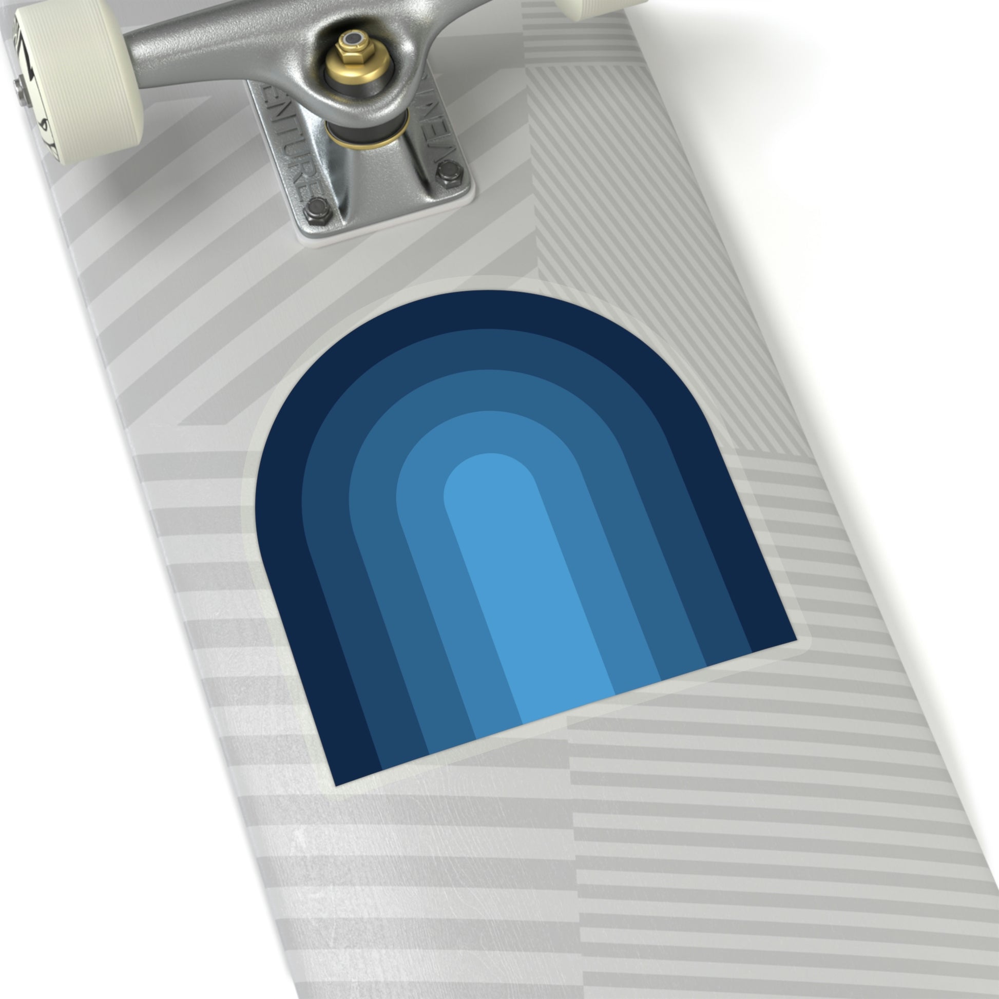 Light Blue & Navy Rainbow Vinyl Kiss-Cut Sticker - BowsAndArtsDesigns