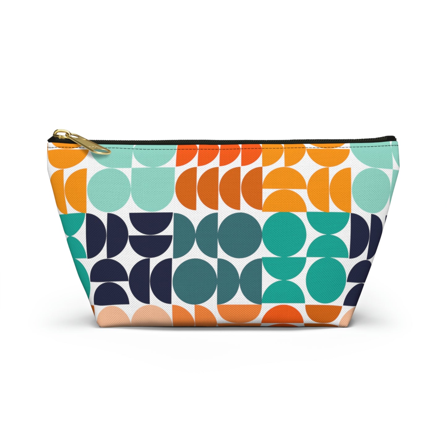 Multi-Color Mid Century Modern Accessory Pouch with T-bottom - BowsAndArtsDesigns