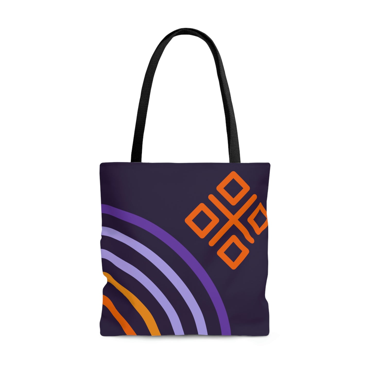 Purple & Orange Mod Rainbow Canvas Tote Bag