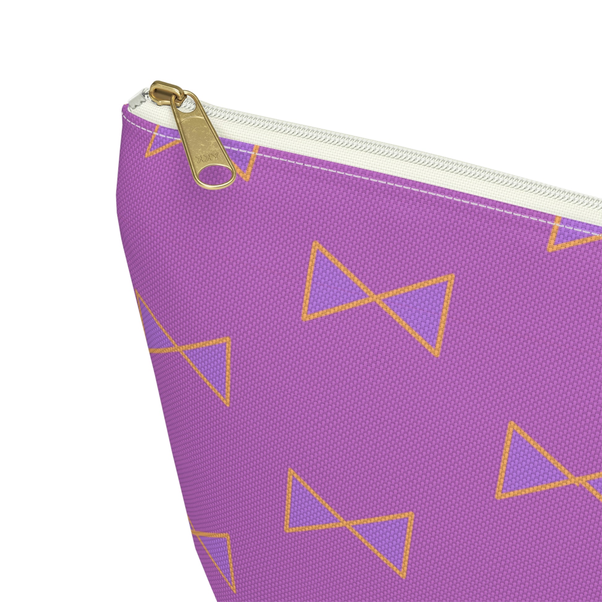 Purple & Tangerine Orange Bows Accessory Pouch with T-bottom - BowsAndArtsDesigns