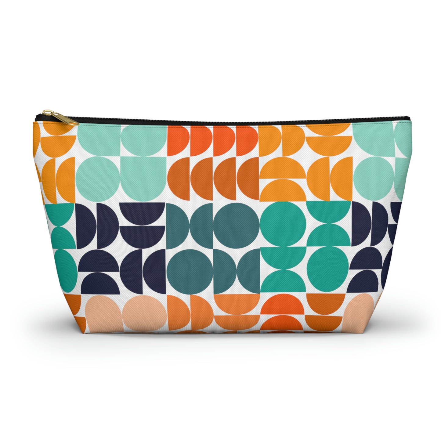 Multi-Color Mid Century Modern Accessory Pouch with T-bottom - BowsAndArtsDesigns