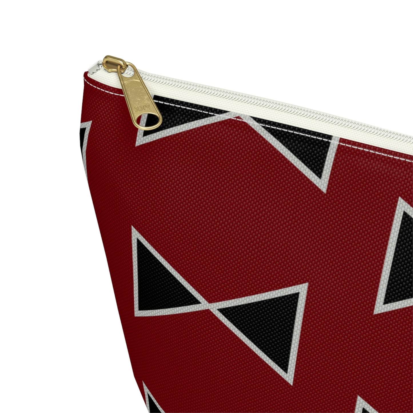 Black & Garnet Maroon Bows Accessory Pouch with T-bottom