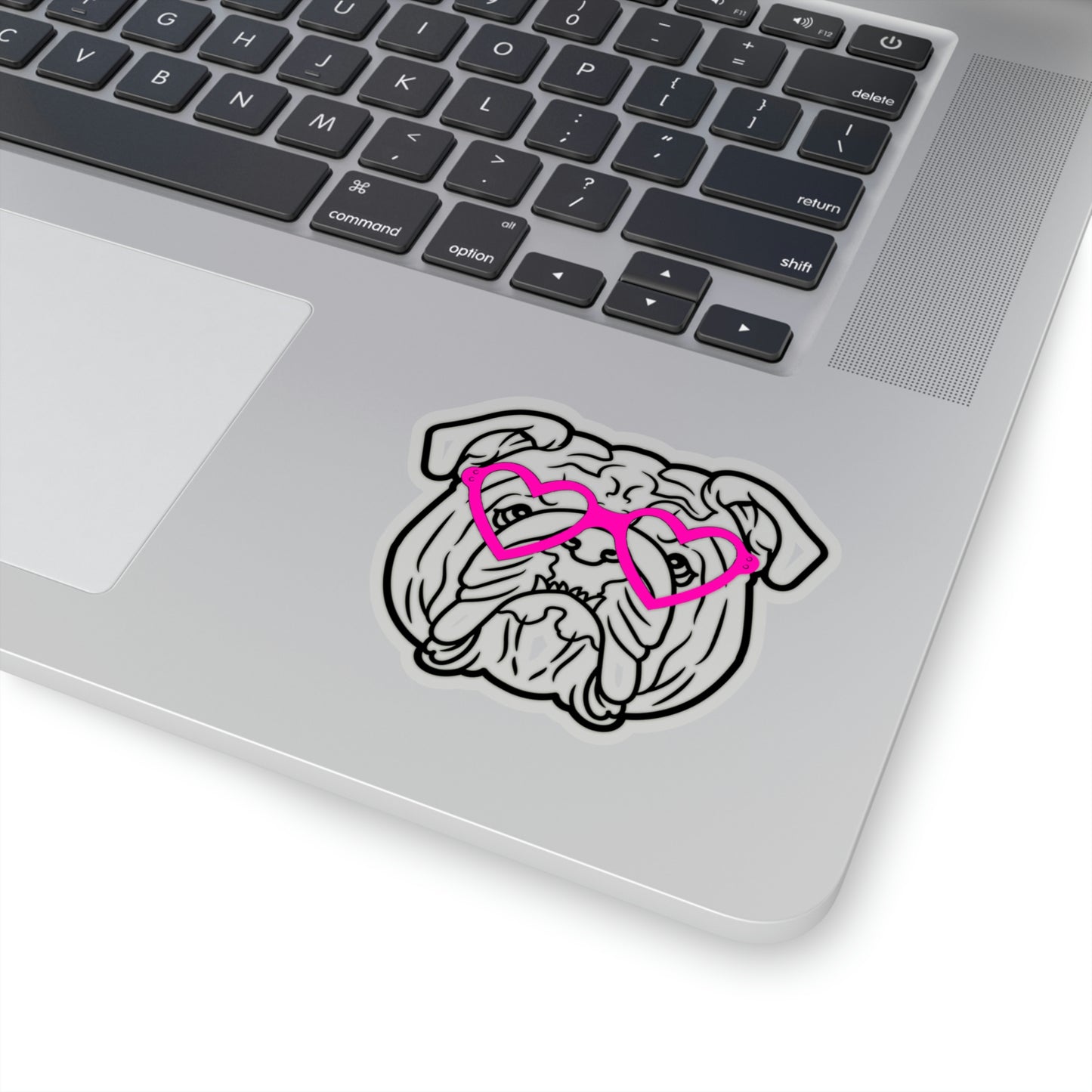 Bulldog Heart Glasses Vinyl Kiss-Cut Sticker - BowsAndArtsDesigns